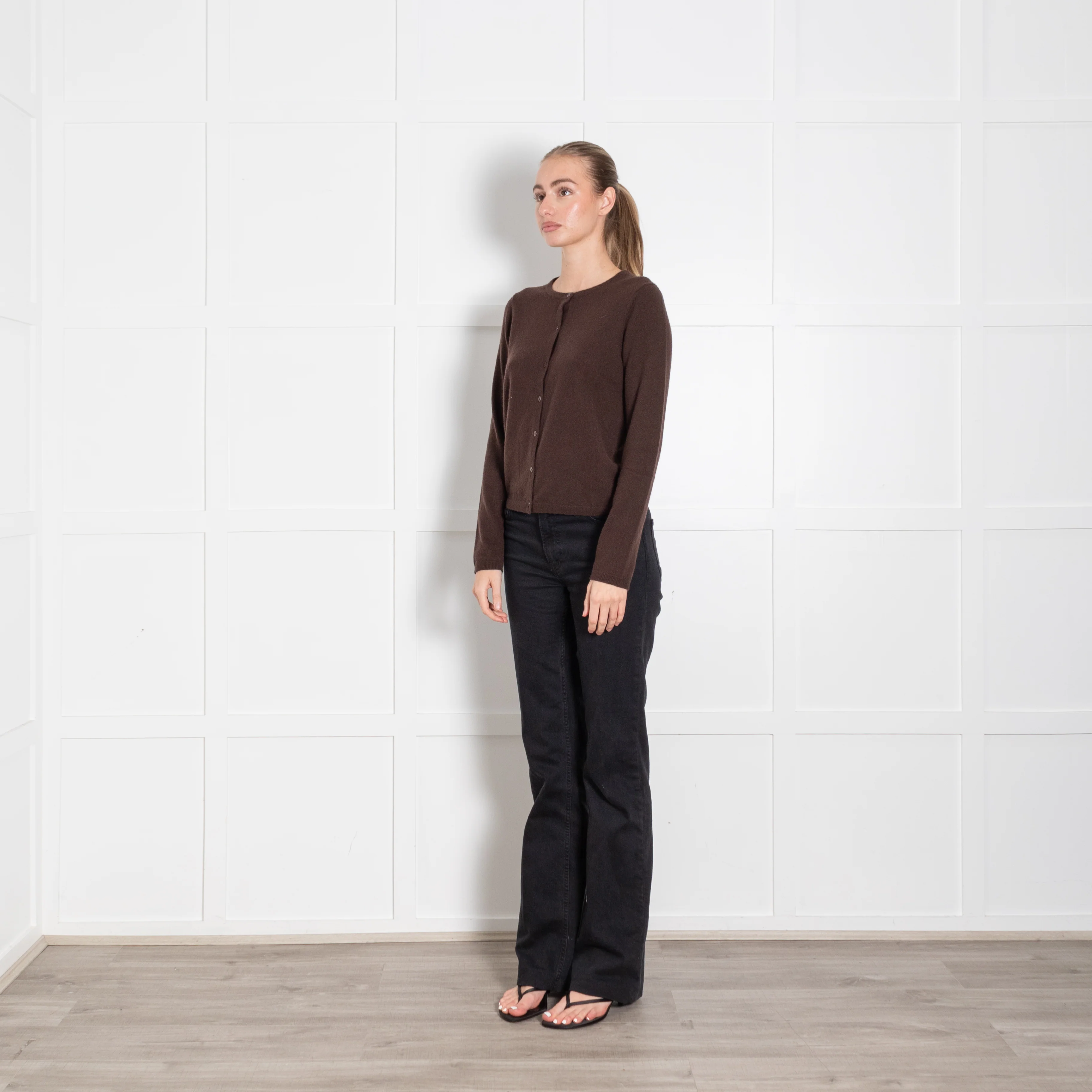 Staud Brown Cashmere Cardigan - Image 3