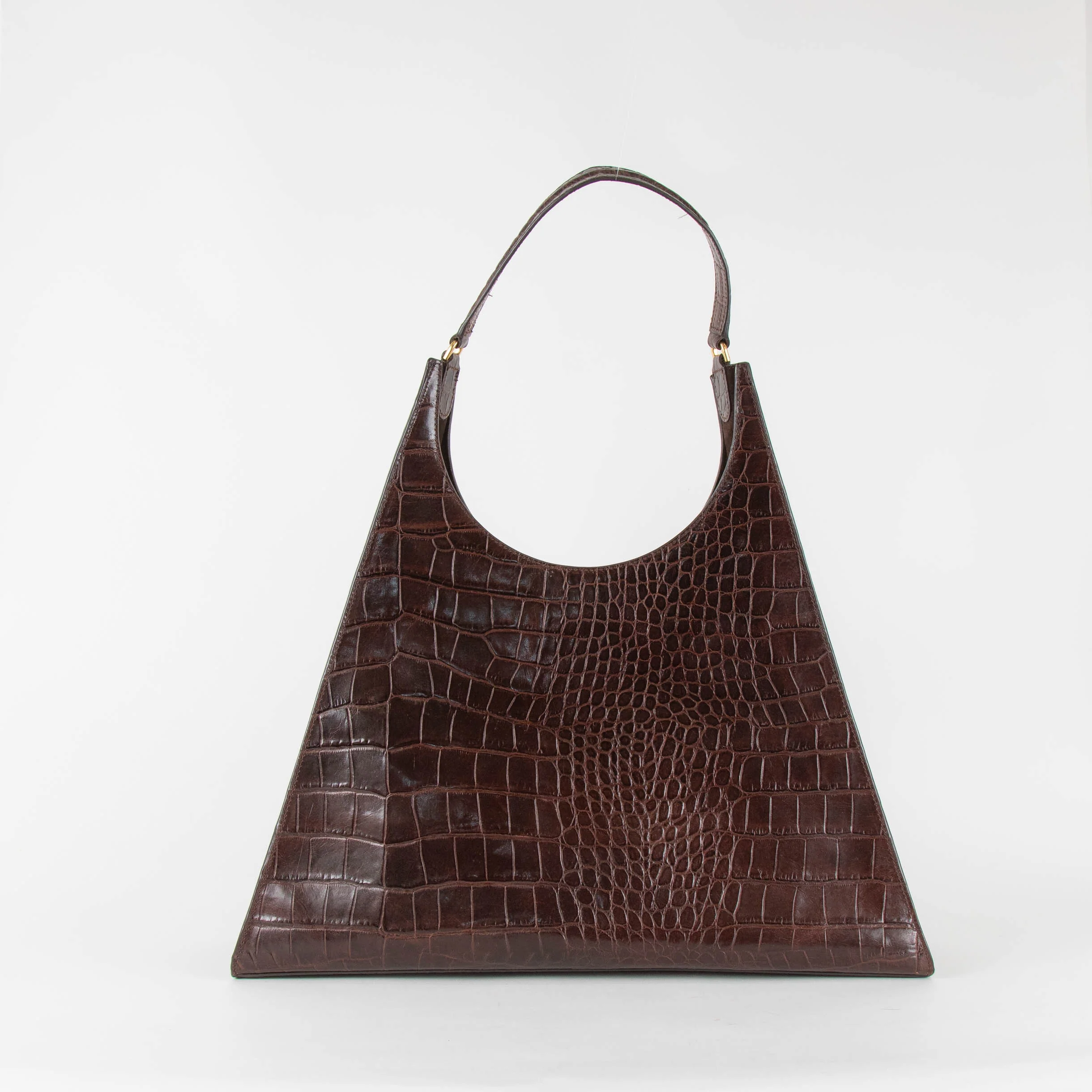 Staud Brown Croc Effect Rey Bag - Image 4