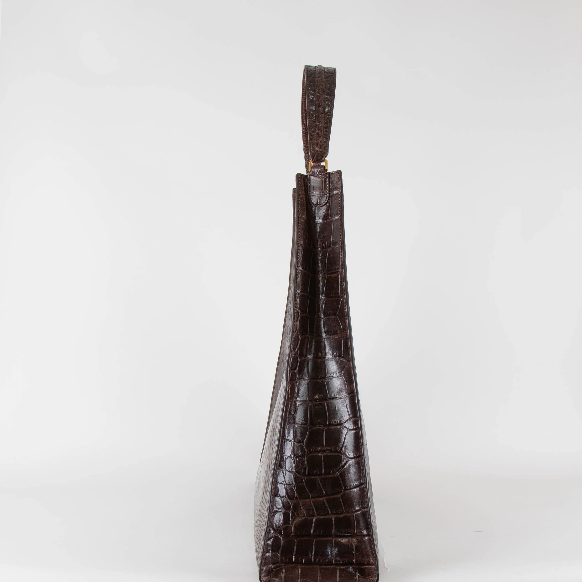 Staud Brown Croc Effect Rey Bag - Image 5