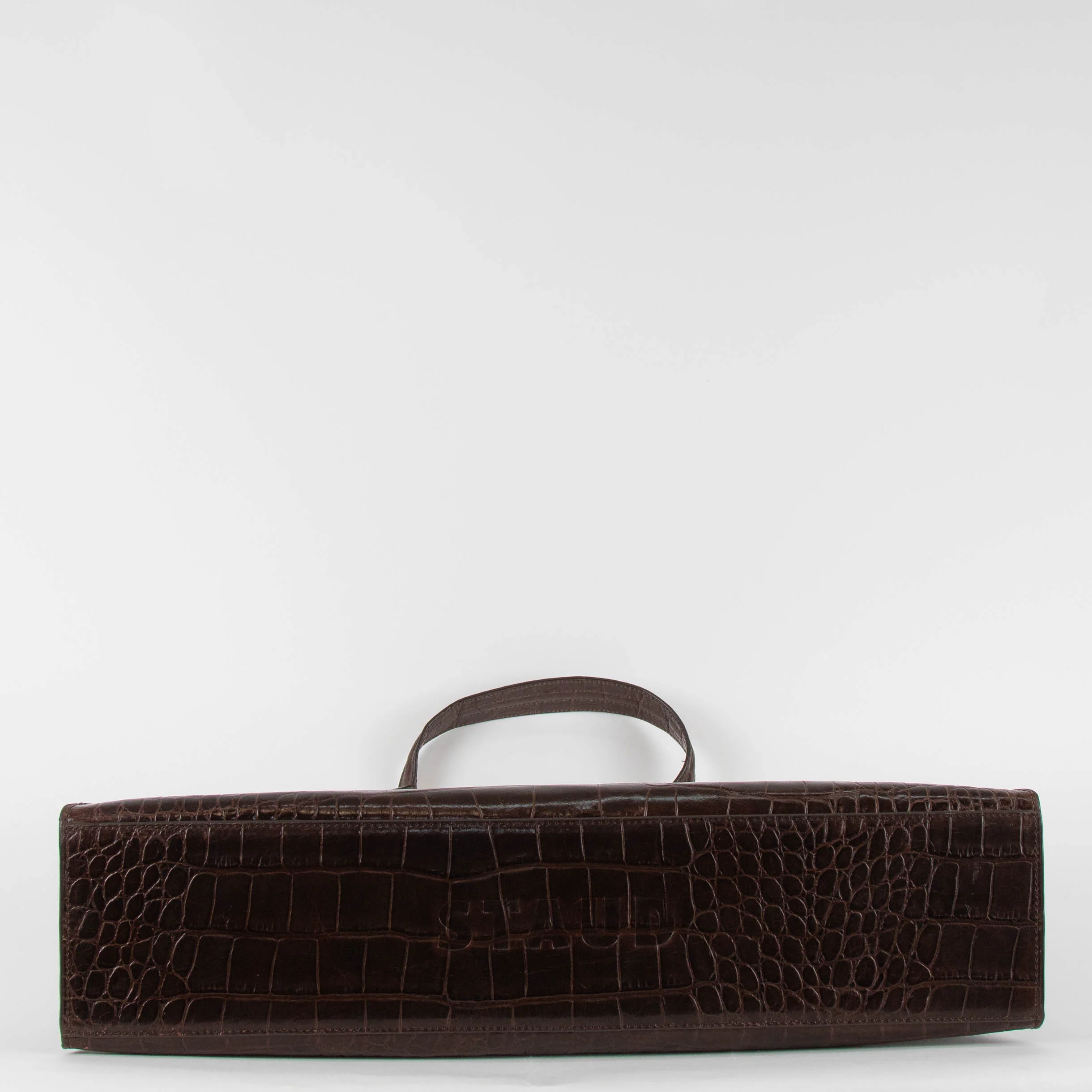 Staud Brown Croc Effect Rey Bag - Image 6