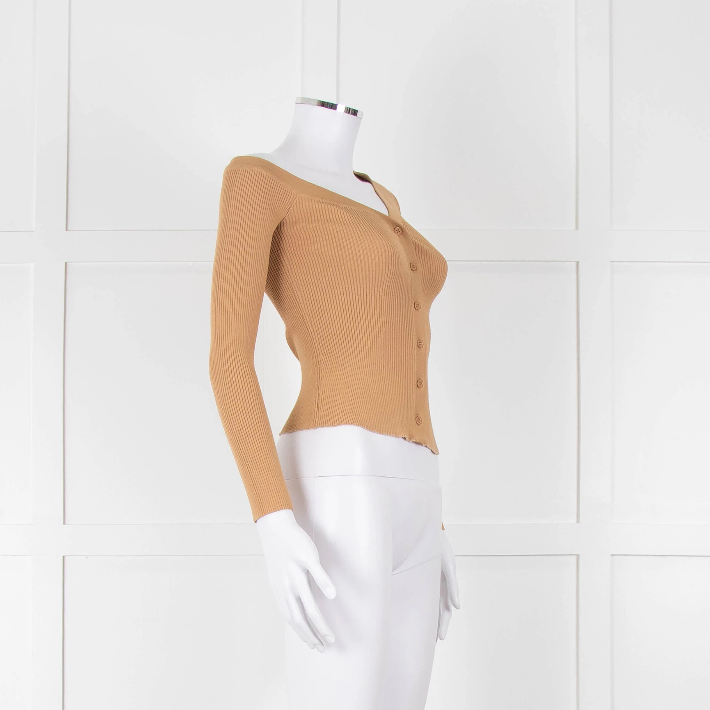Staud Tan Off The Shoulder Cardigan - Image 2