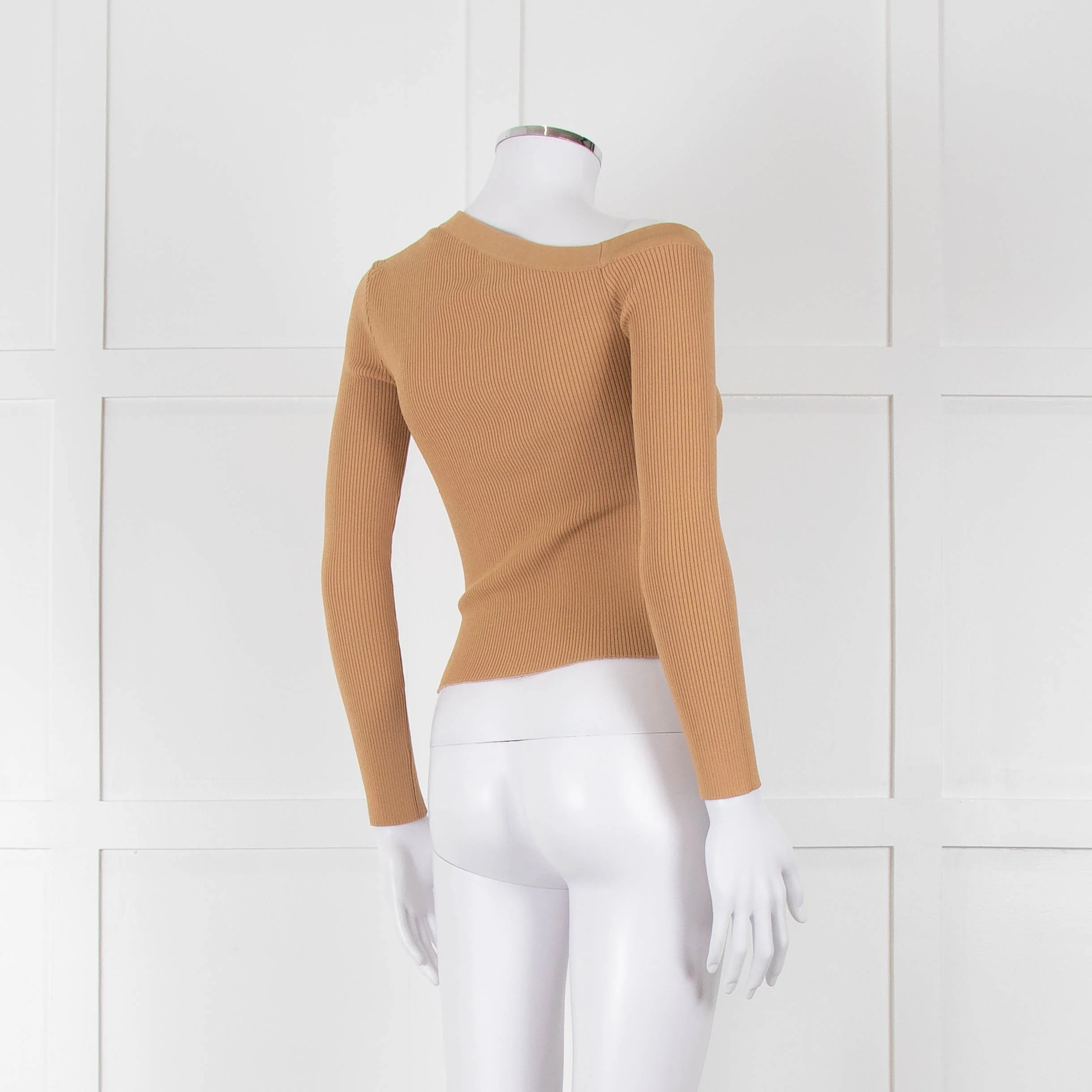 Staud Tan Off The Shoulder Cardigan - Image 4