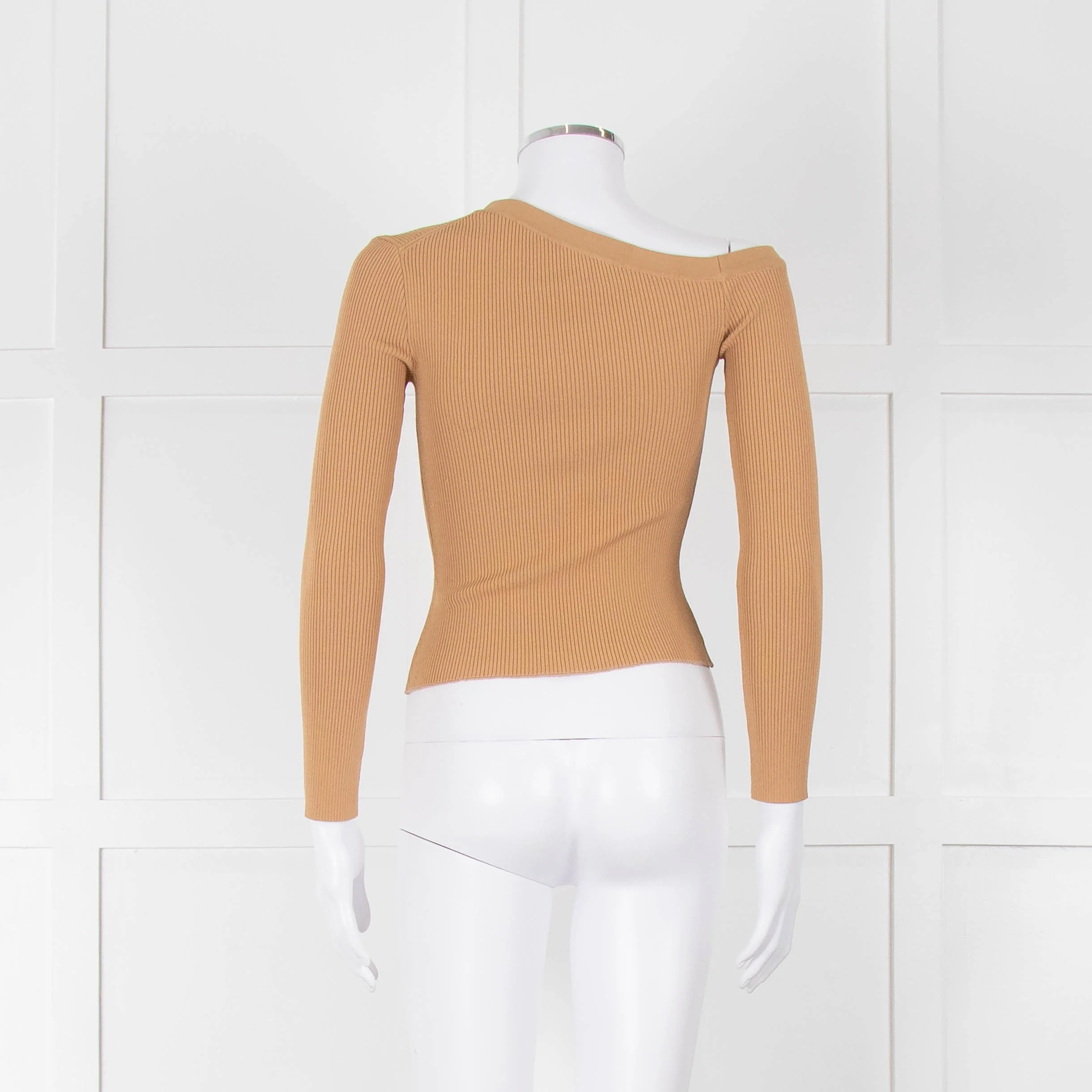 Staud Tan Off The Shoulder Cardigan - Image 5