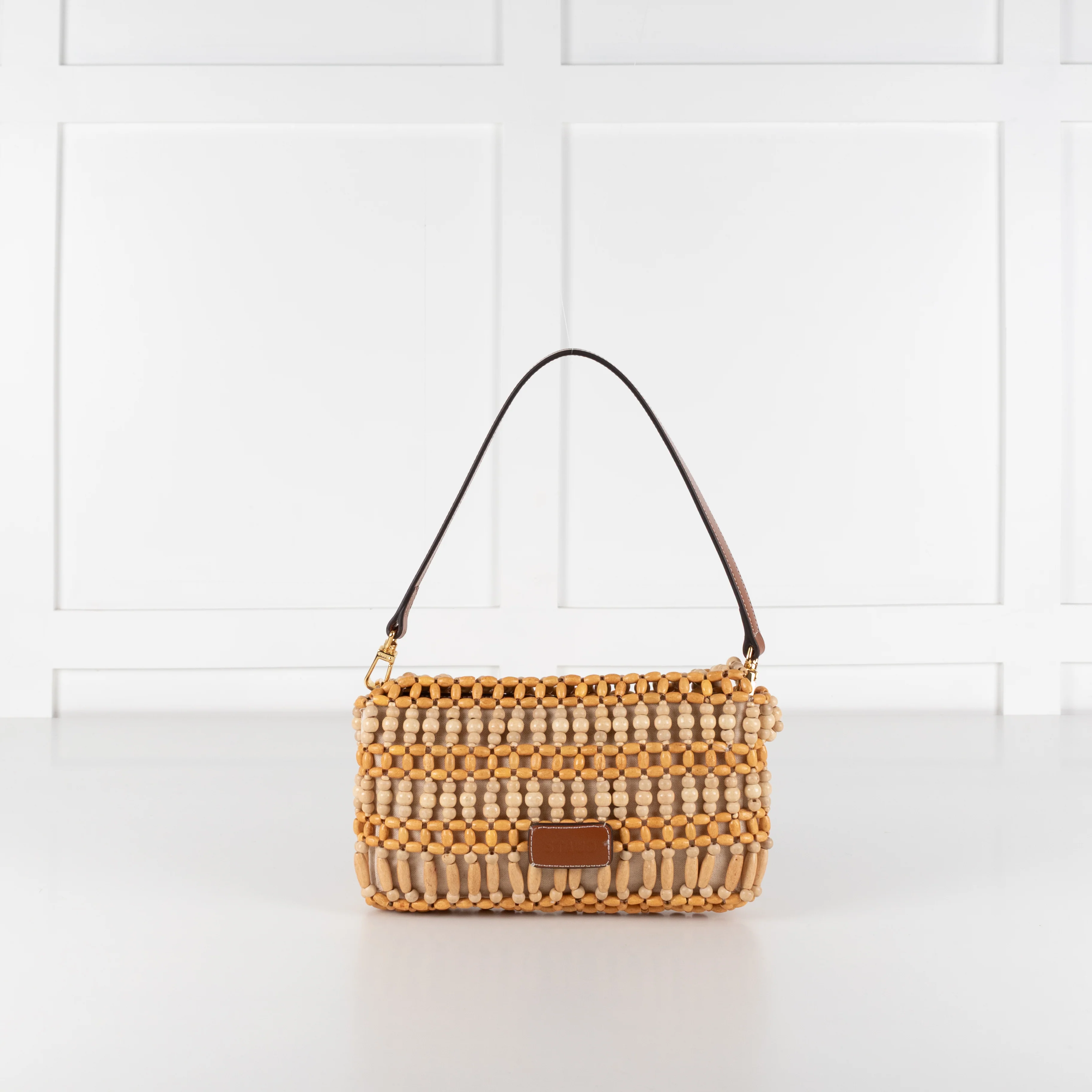 STAUD Timmy Wooden Bead Fold Over Shoulder Bag - Image 7
