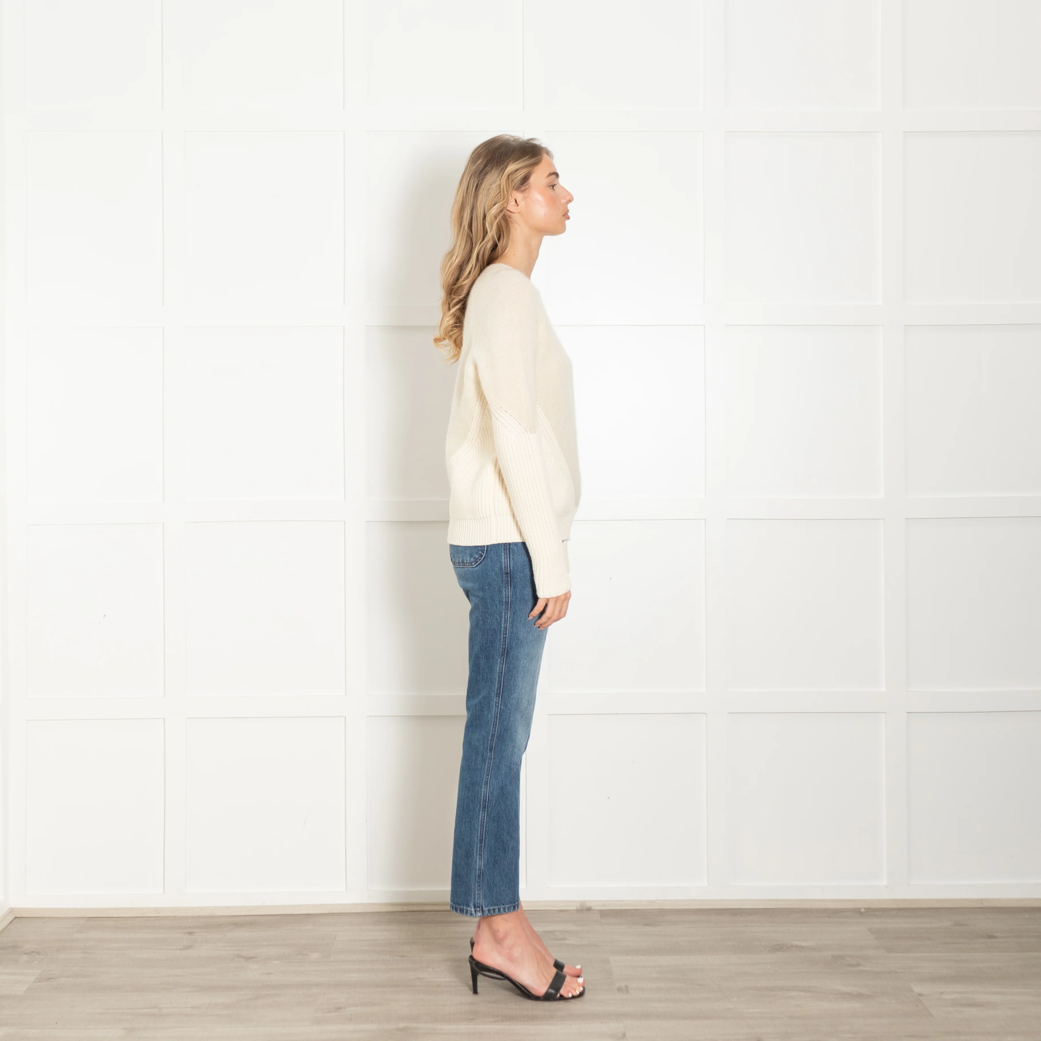 Stefanel Cream Boiled Wool And Rib Jumper - Image 6
