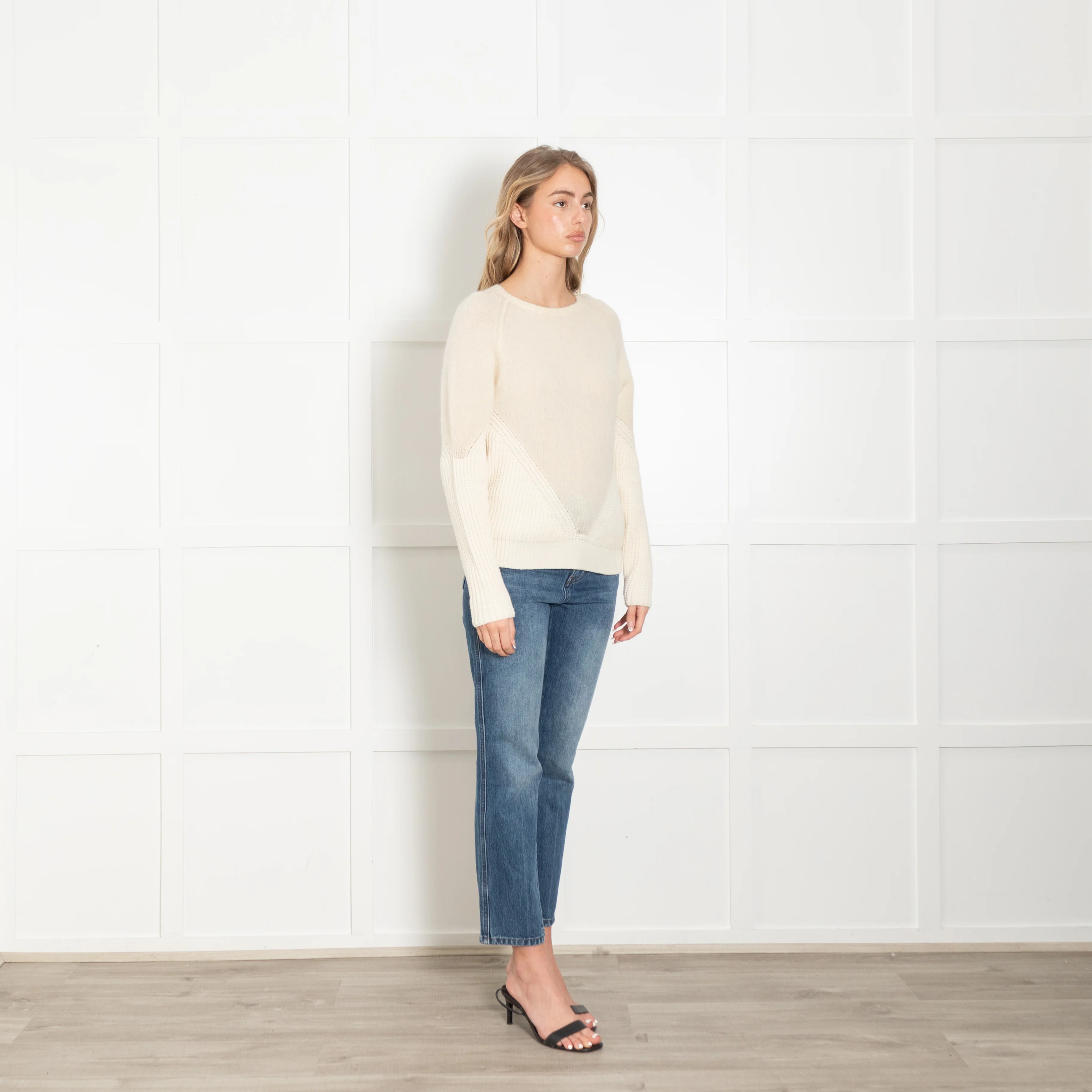 Stefanel Cream Boiled Wool And Rib Jumper - Image 7