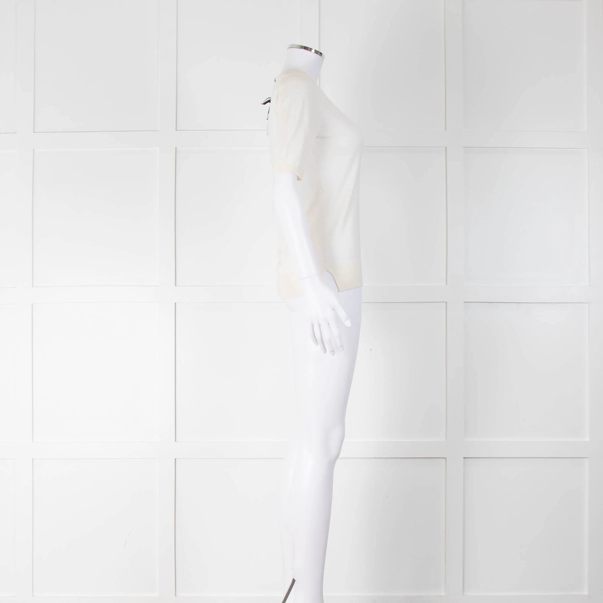 Steffen Schraut Cream Short Sleeve Knit Top - Image 2
