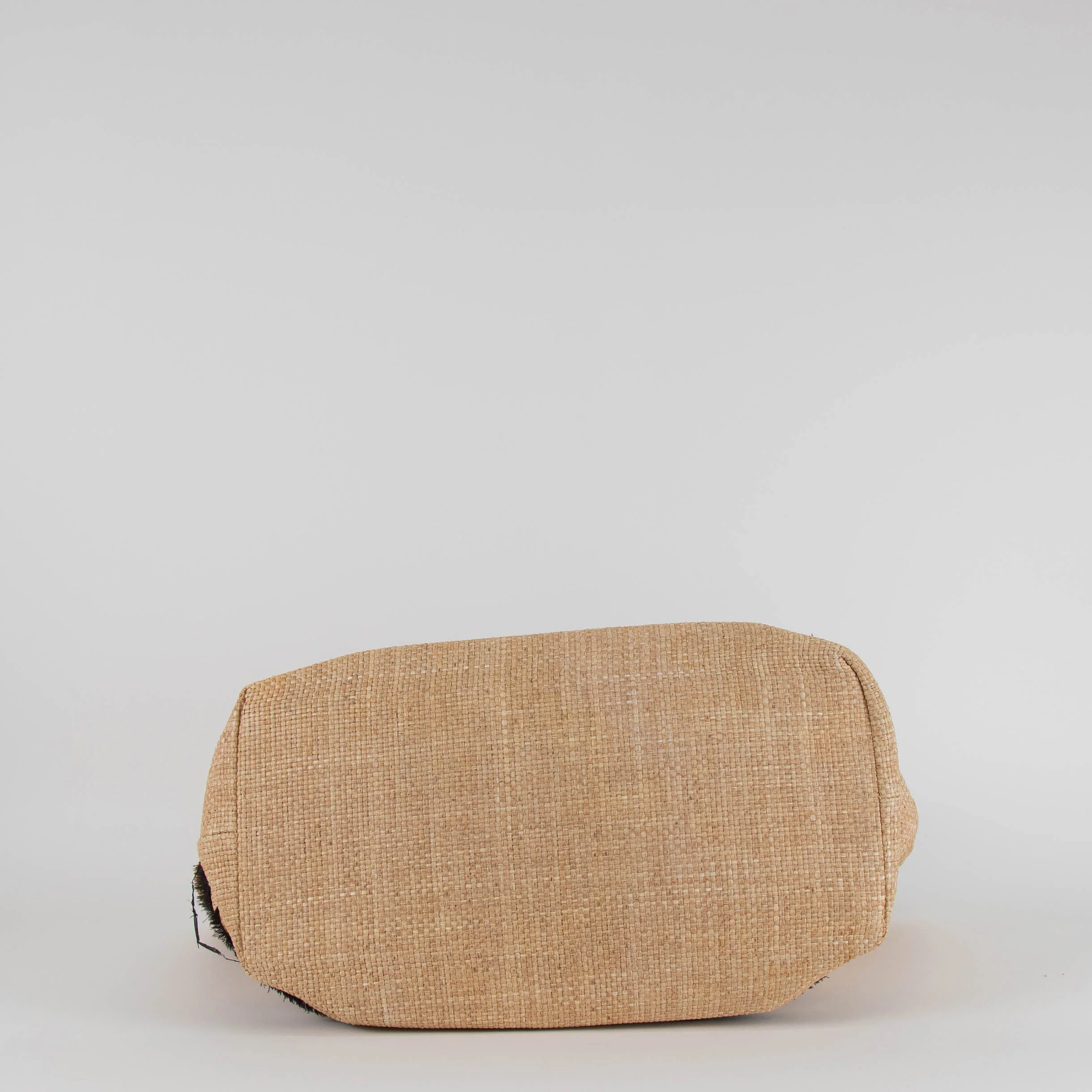 Stella McCartney Beige/Black Woven Raffia and Leather Logo Tote - Image 6