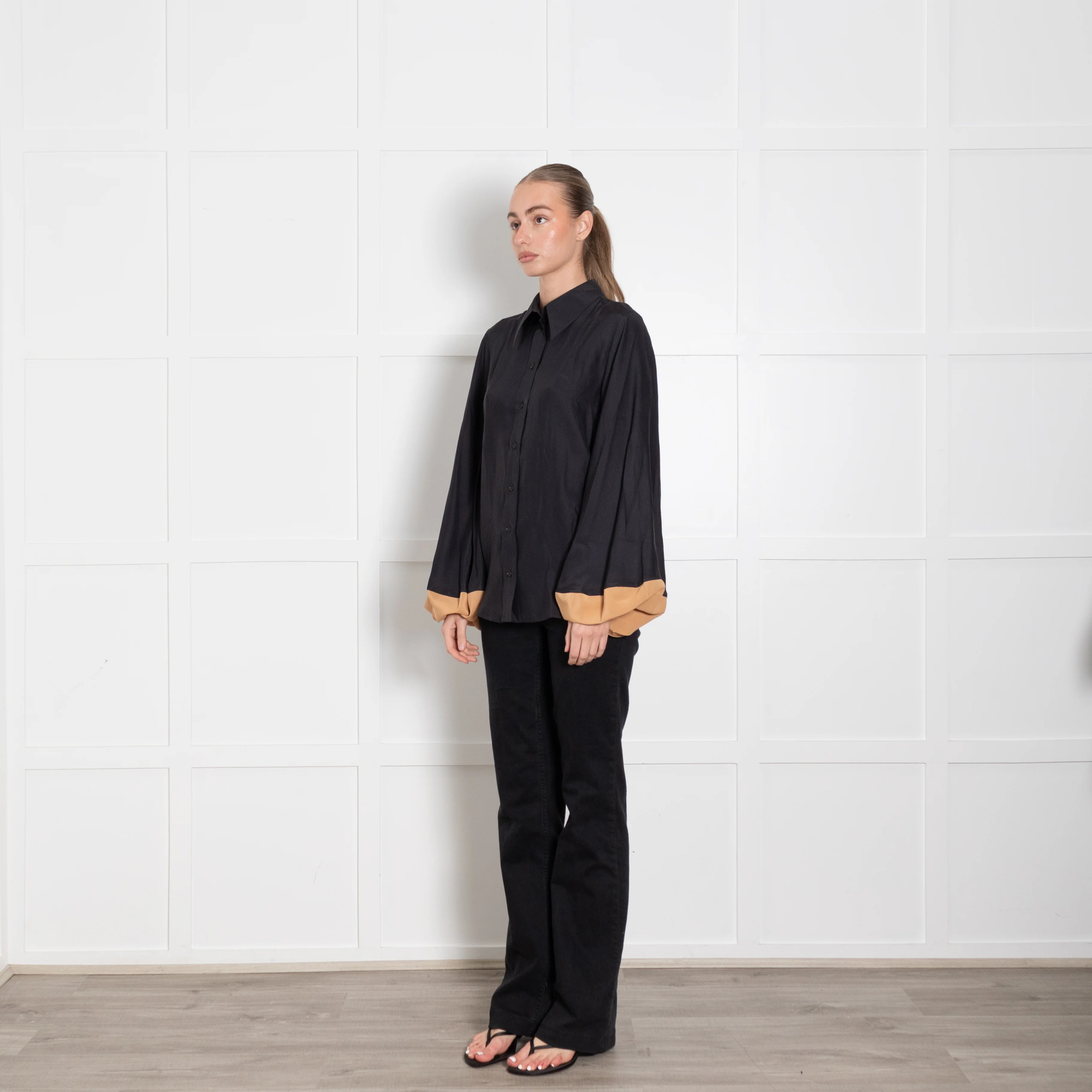 Stella McCartney Black Brown Silk Blouse - Image 3