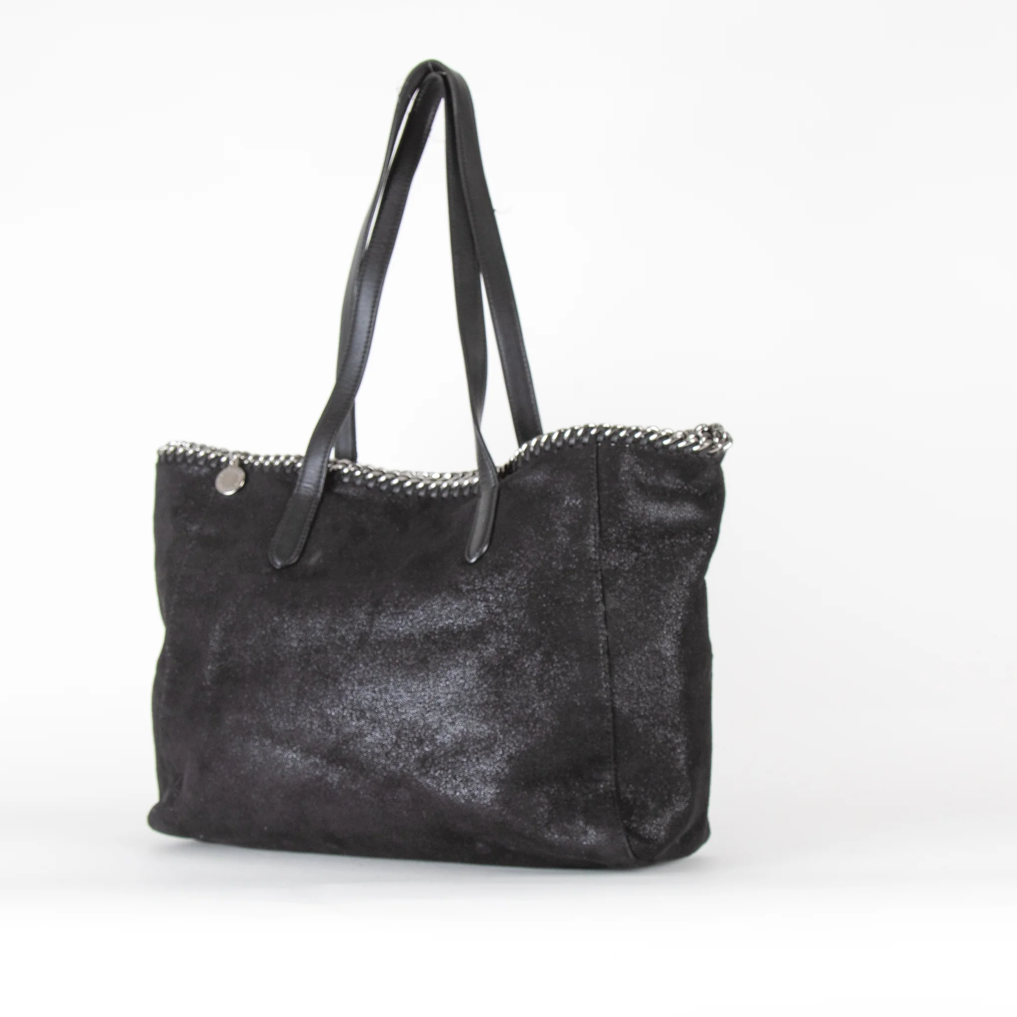 Stella McCartney Black Shimmer Falabella Tote - Image 2