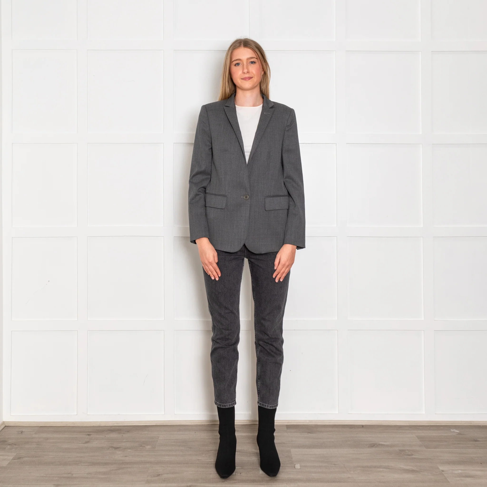 Stella McCartney Grey Wool Stand Collar Blazer