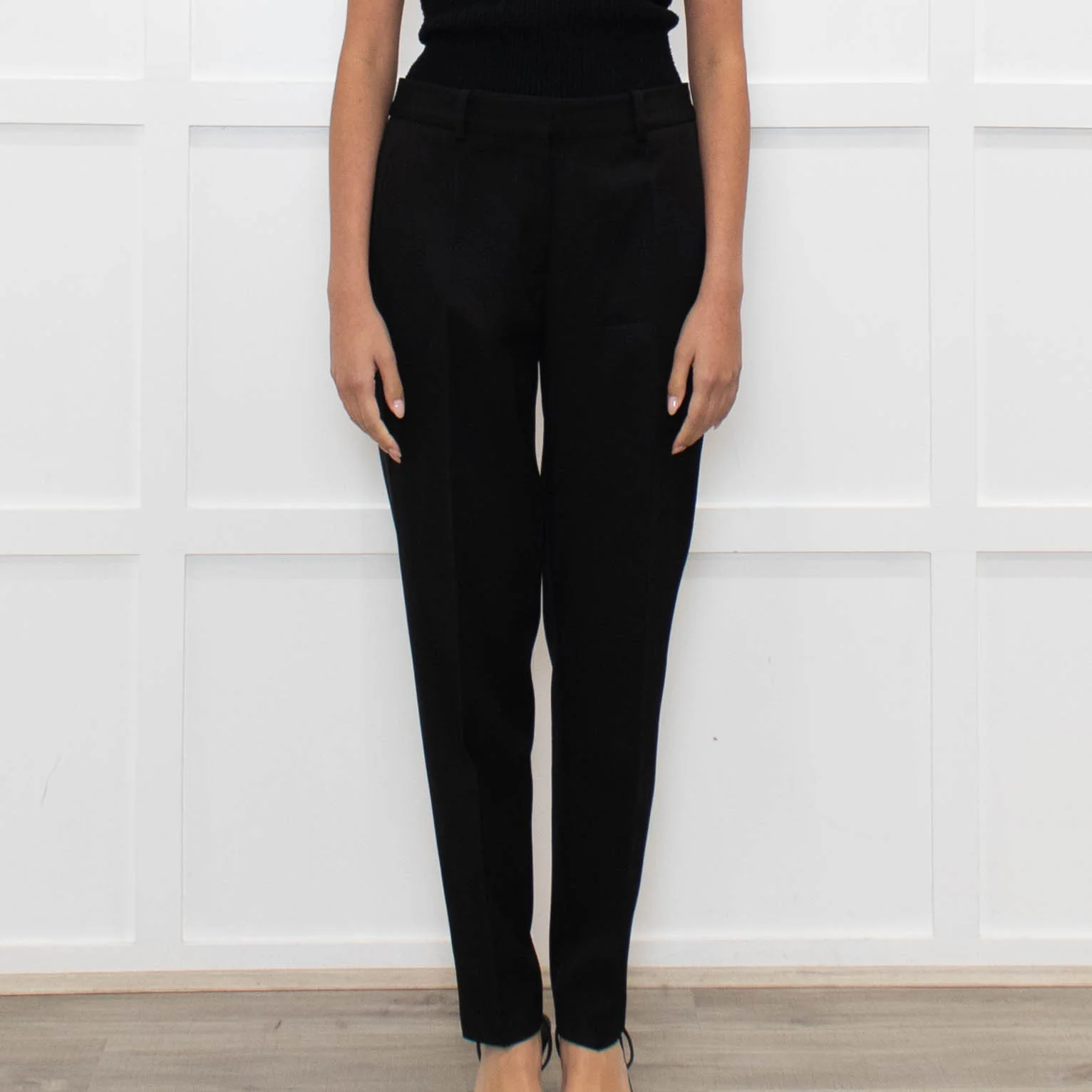 Stella McCartney Black Tux Style Narrow Leg Trousers - Image 2