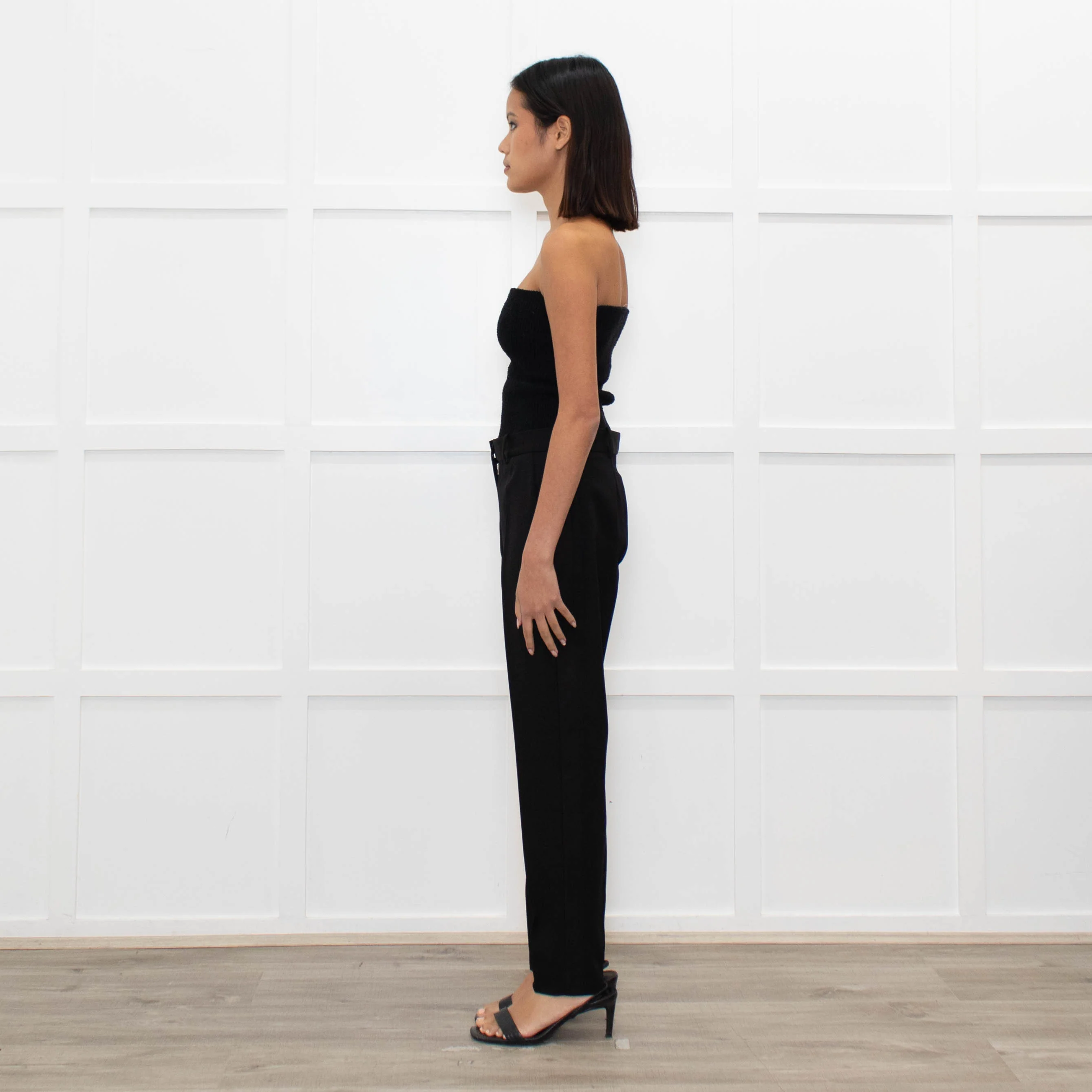 Stella McCartney Black Tux Style Narrow Leg Trousers - Image 6