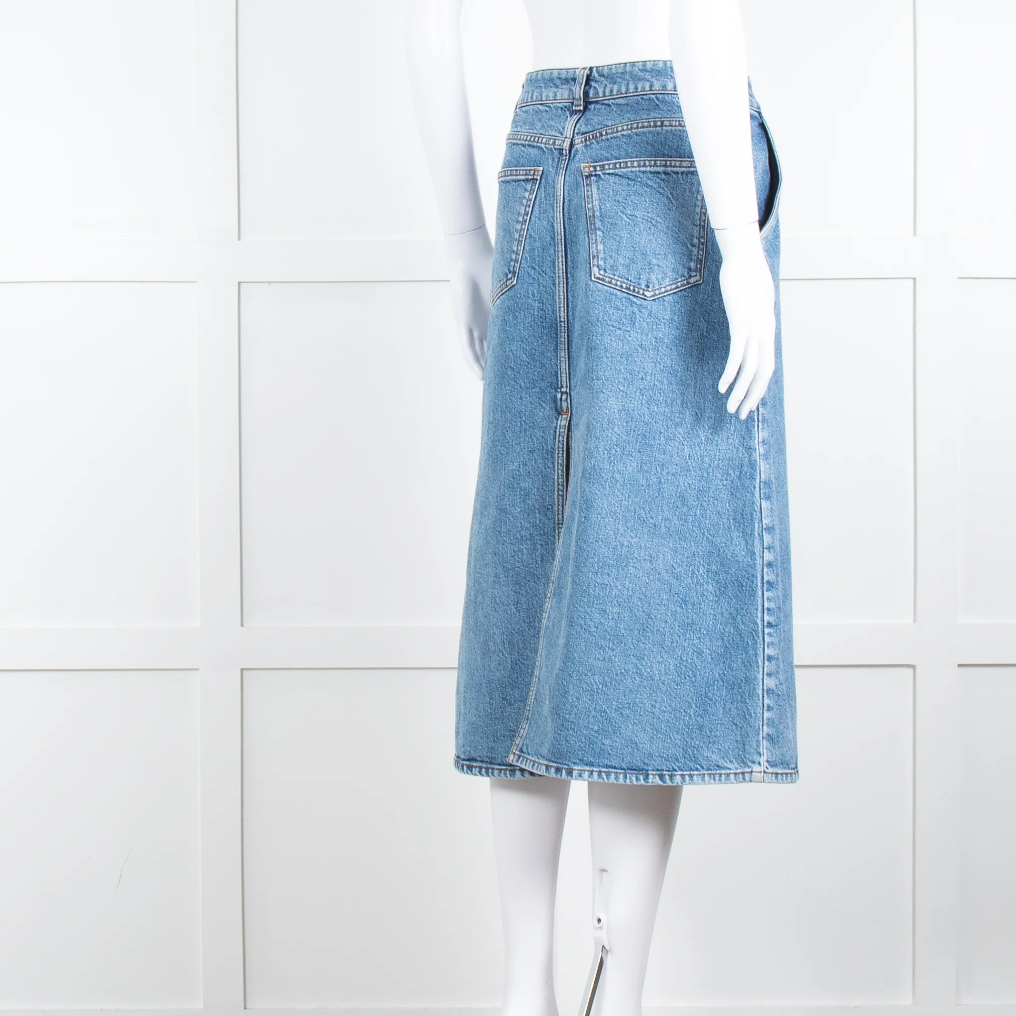 Stella McCartney Blue Denim Midi Skirt - Image 4