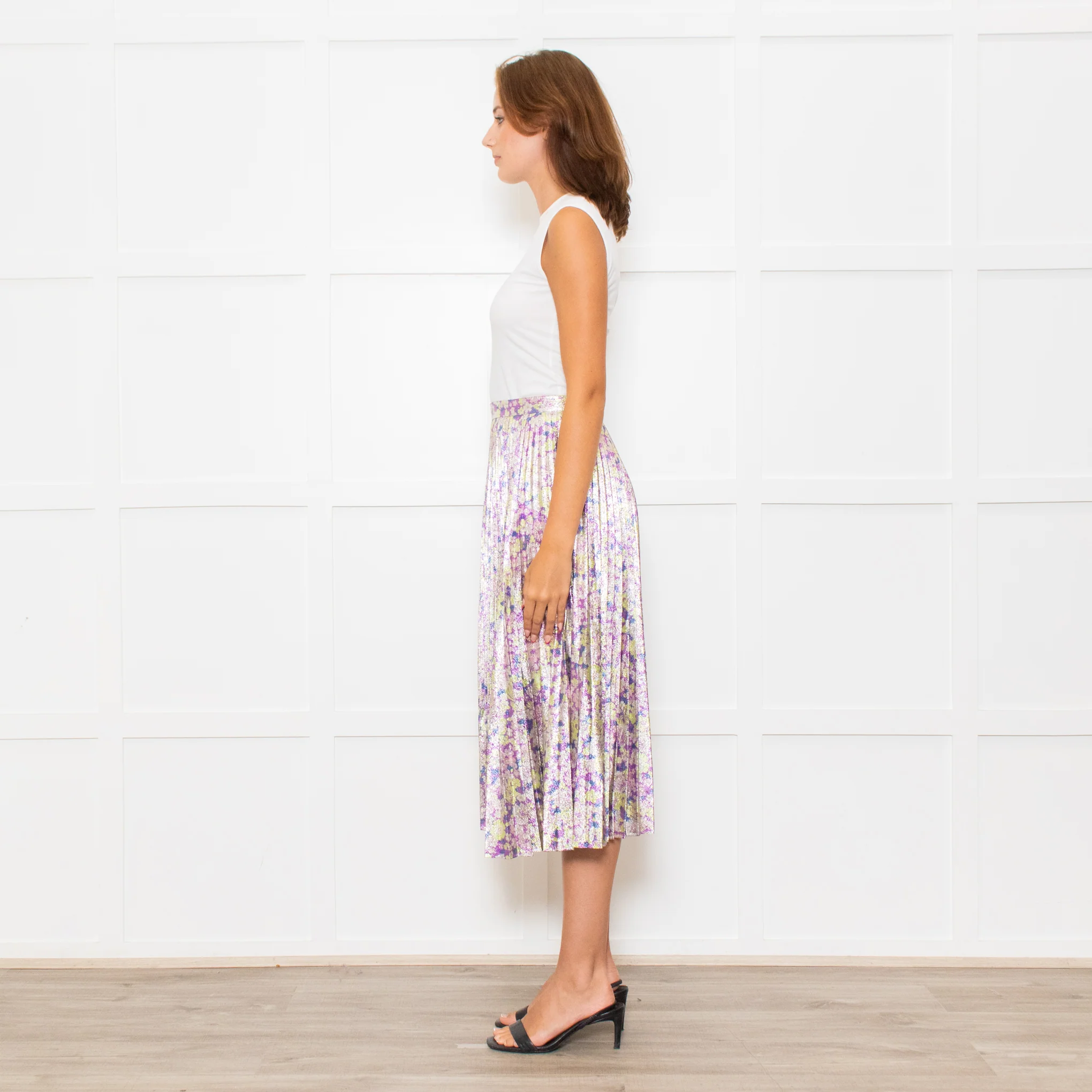 Stella McCartney Multicoloured Pleated Metallic Skirt - Image 7