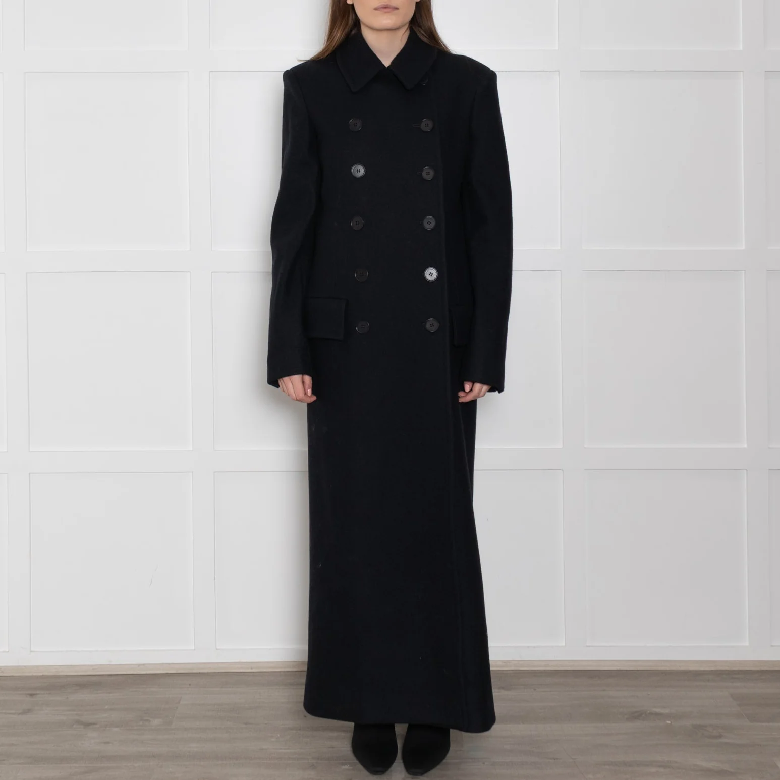 Stella McCartney Navy Blue Wool Double Breasted Maxi Coat - Image 2