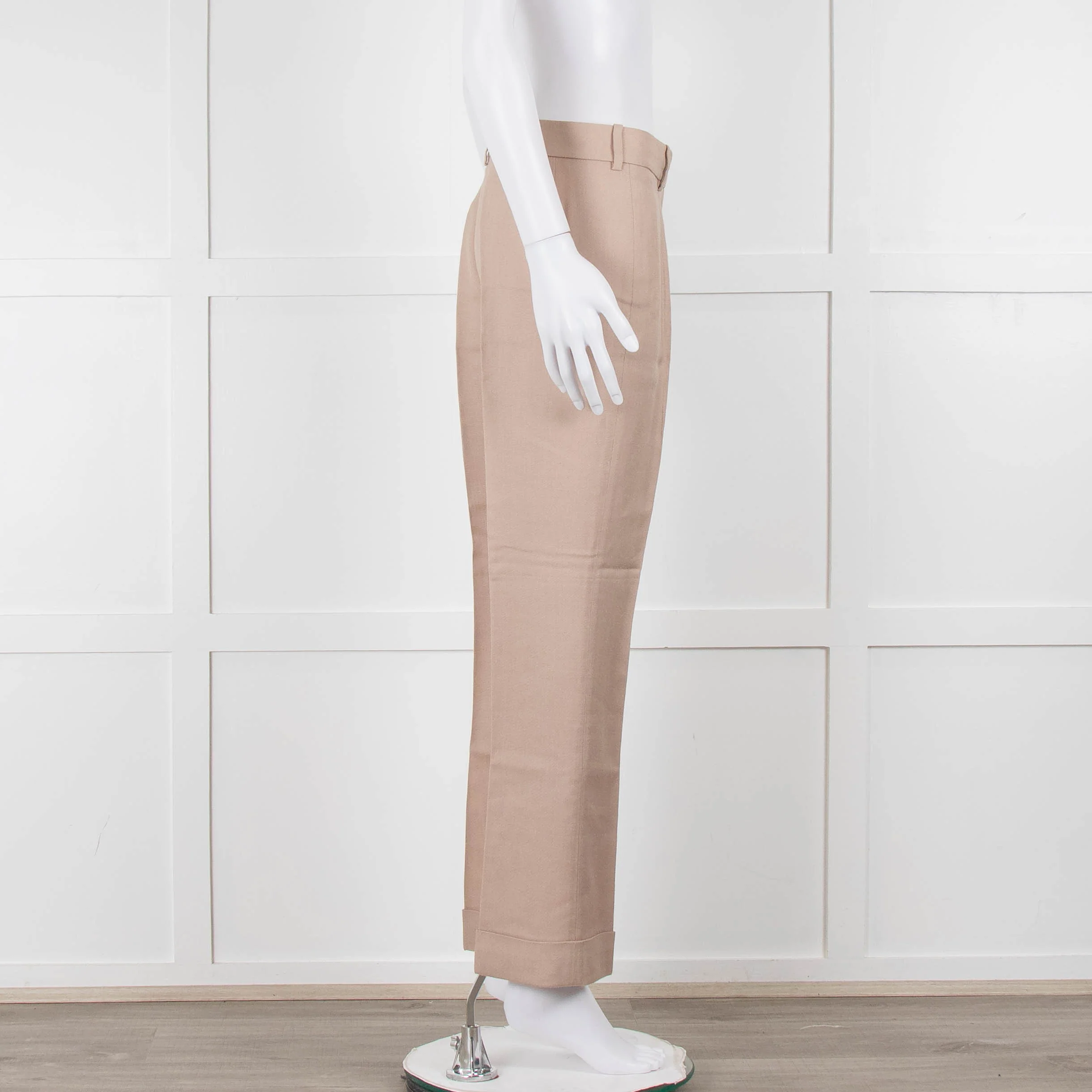 Stella McCartney Neutral Turn Up Hem Trousers - Image 3