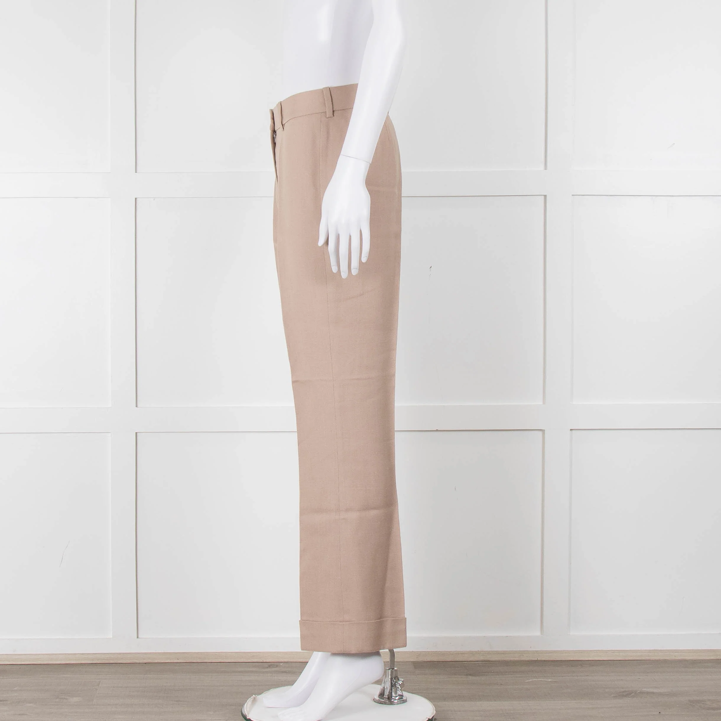 Stella McCartney Neutral Turn Up Hem Trousers - Image 7