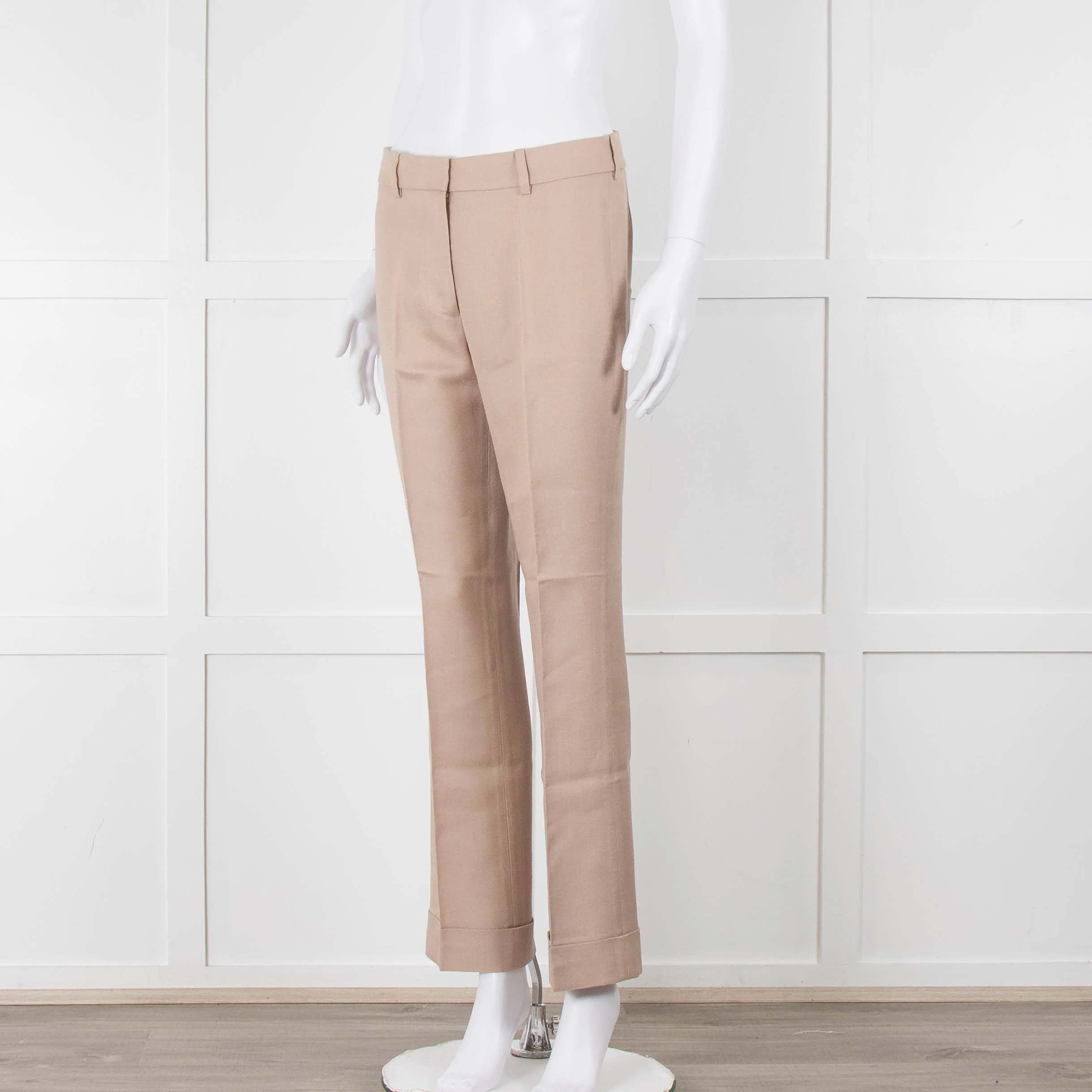 Stella McCartney Neutral Turn Up Hem Trousers - Image 8