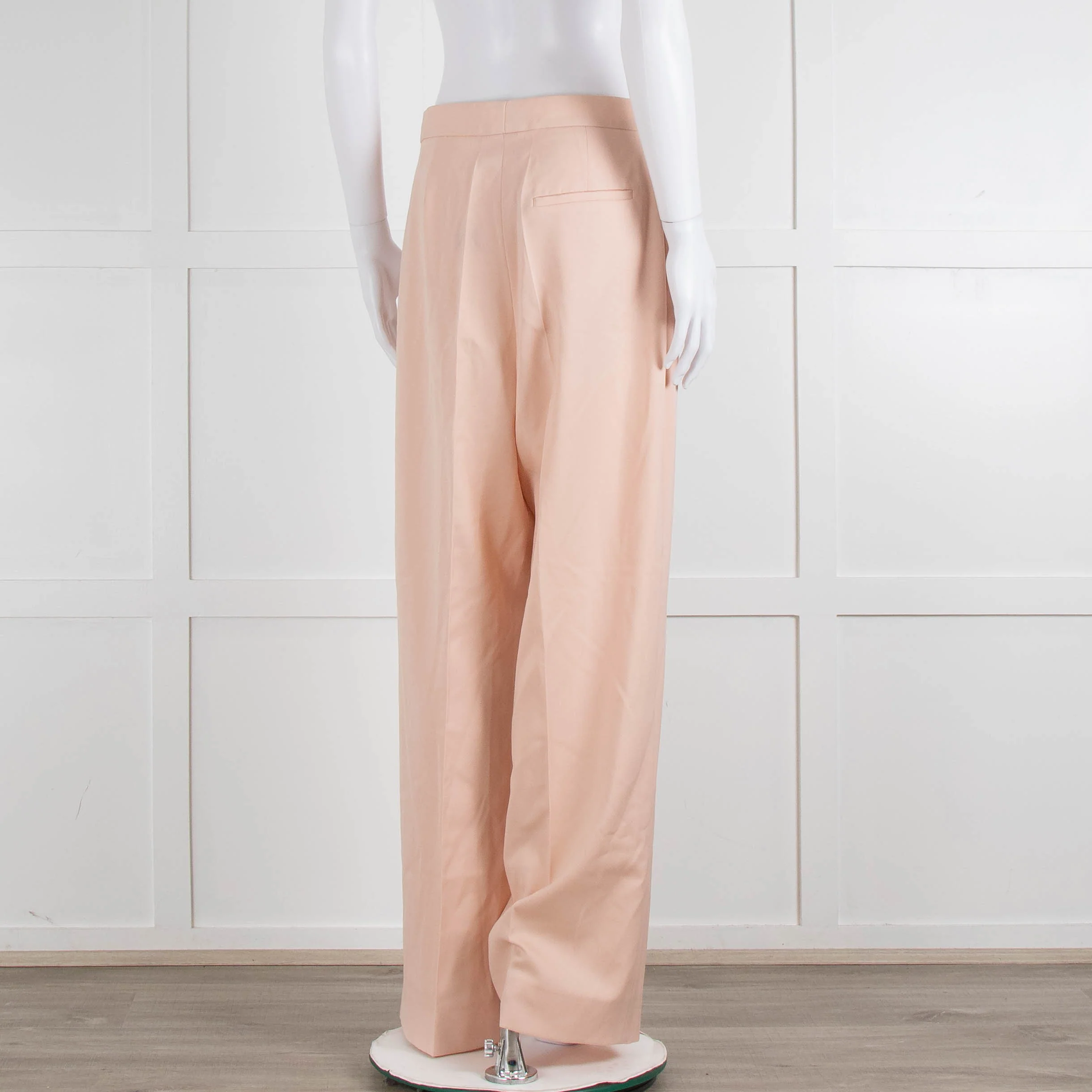 Stella McCartney Pale Pink Wool Wide Leg Trousers - Image 4
