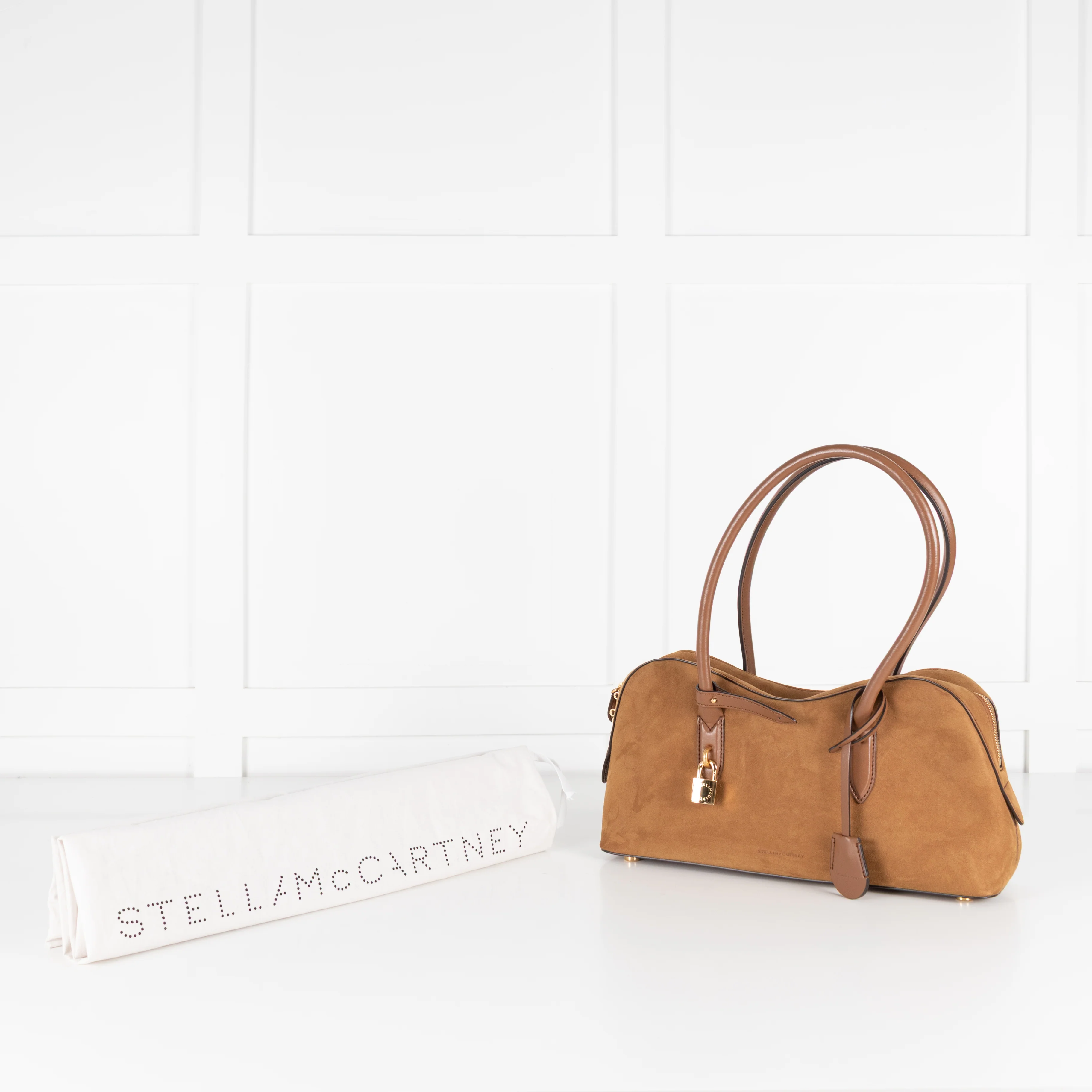 Stella McCartney Tan Ryder Faux Suede Shoulder Bag - Image 3