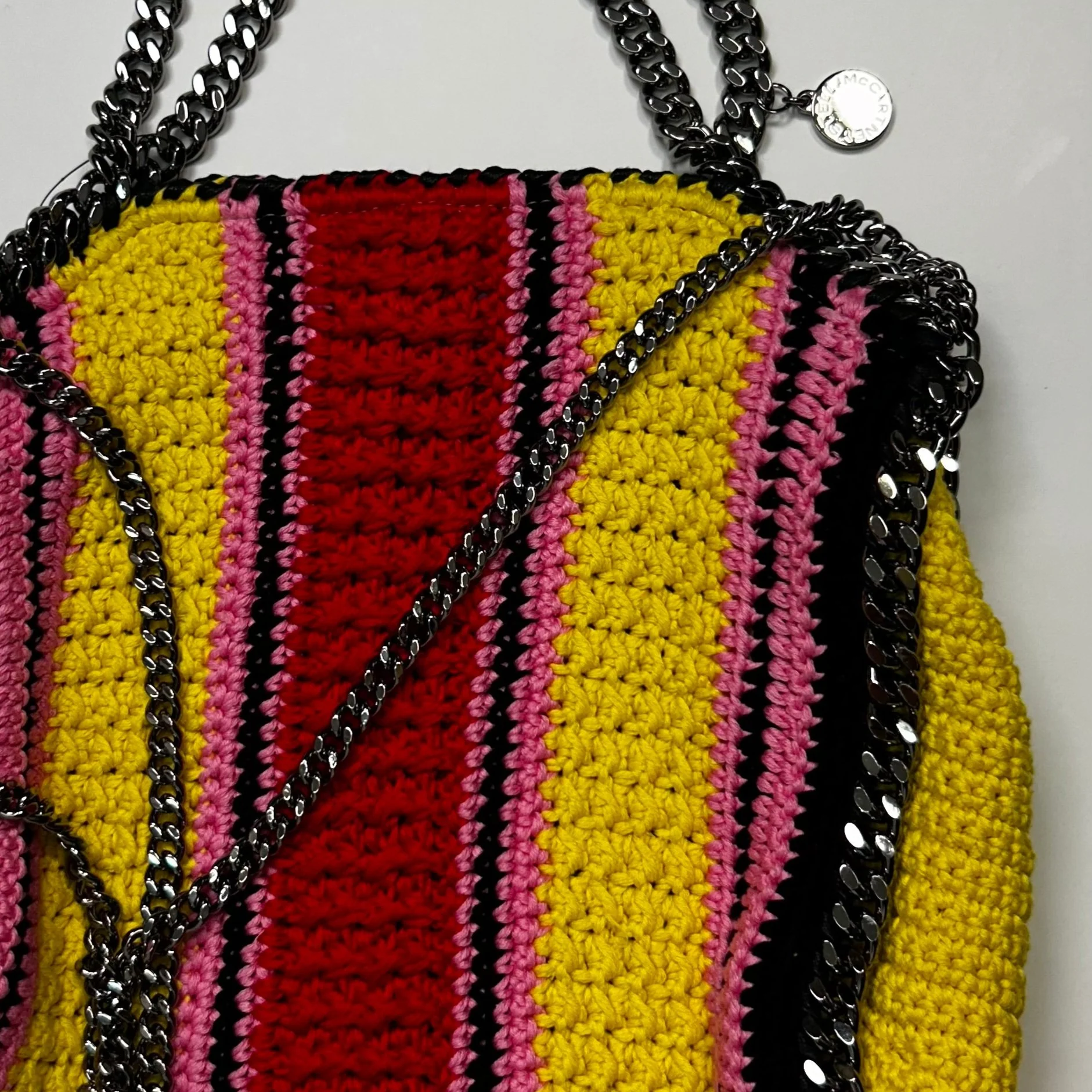 Stella McCartney Yellow Red Cotton Falabella Bag - Image 6