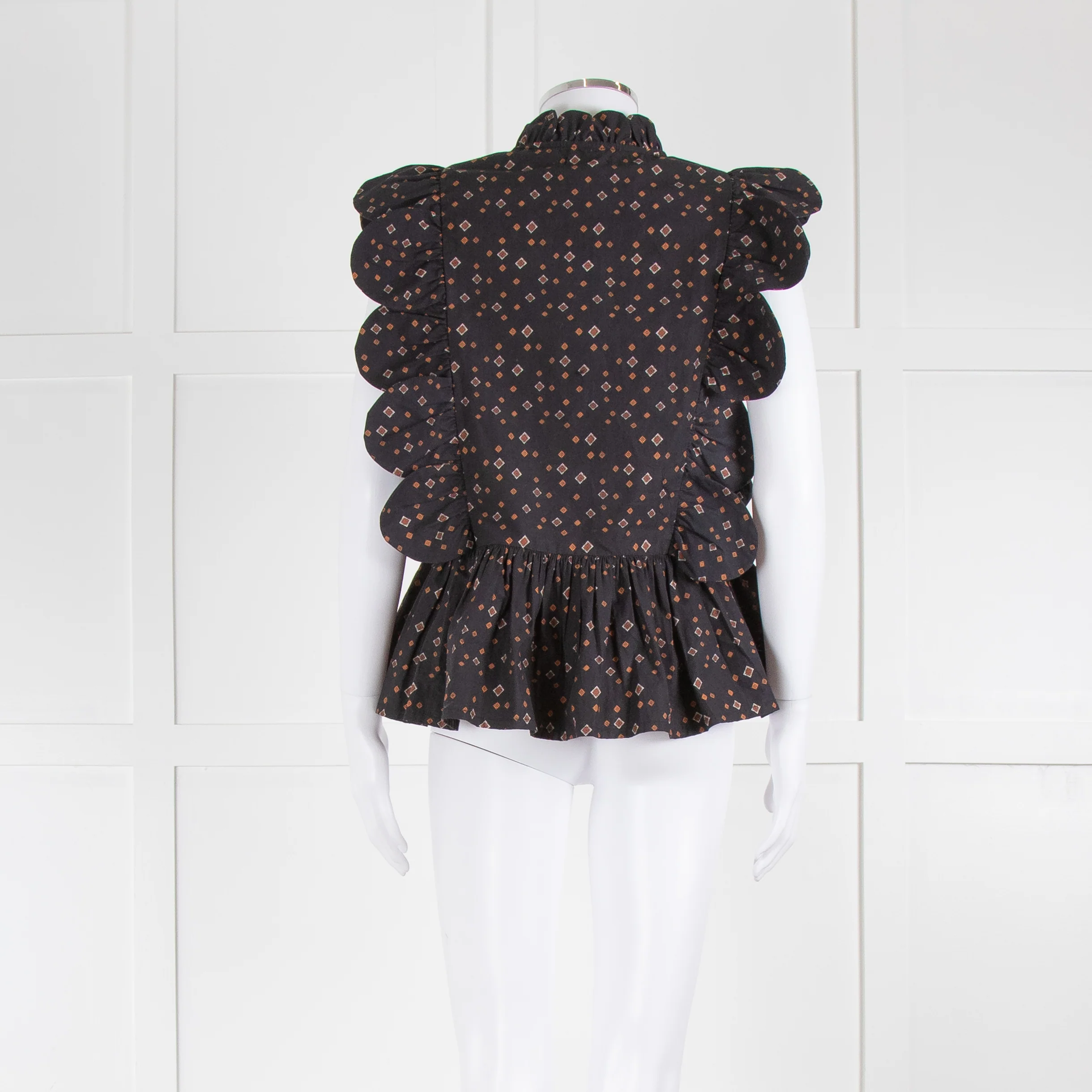 Stella Nova Black With Brown Pattern Sleeveless Top - Image 3