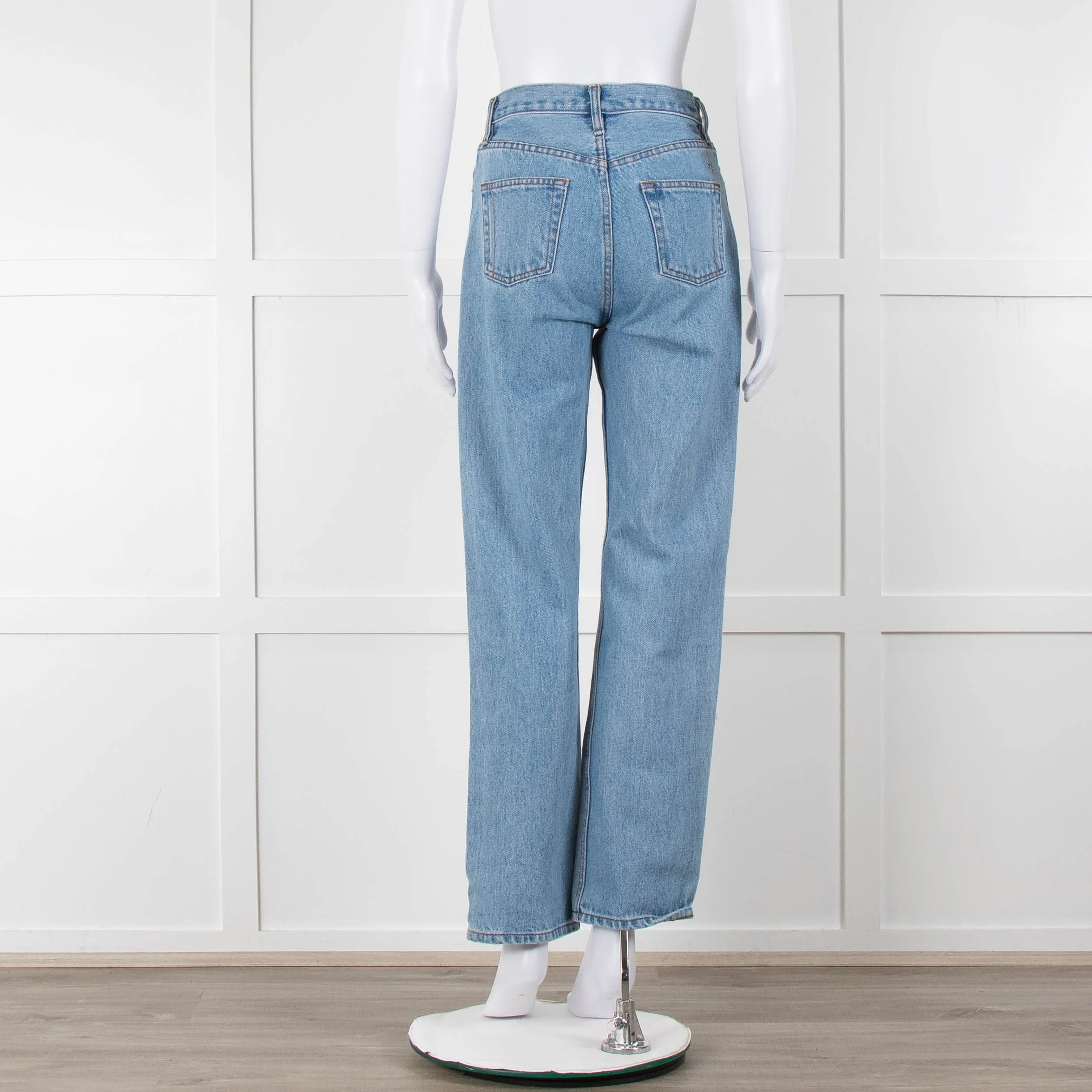 Still Here Pale Wash Distressed Straight Leg Jeans - Image 5