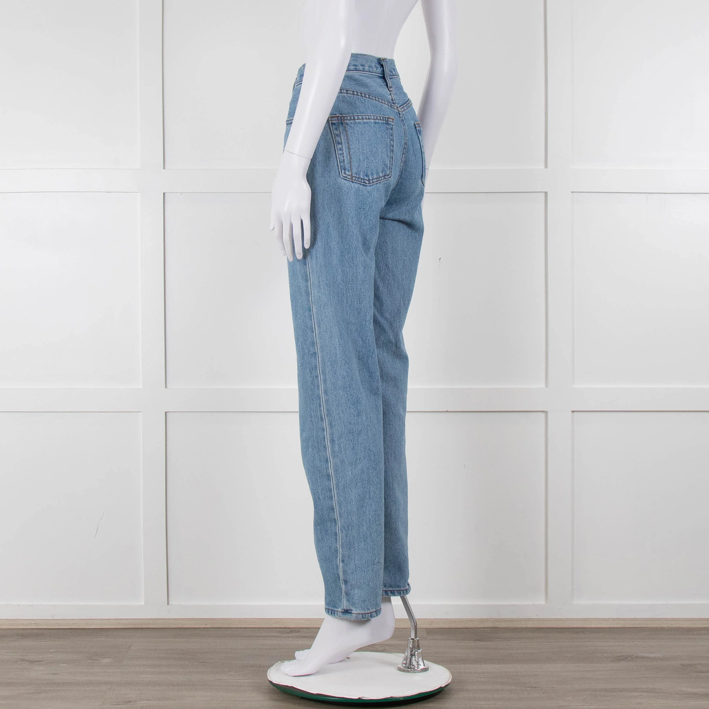 Still Here Pale Wash Distressed Straight Leg Jeans - Image 6
