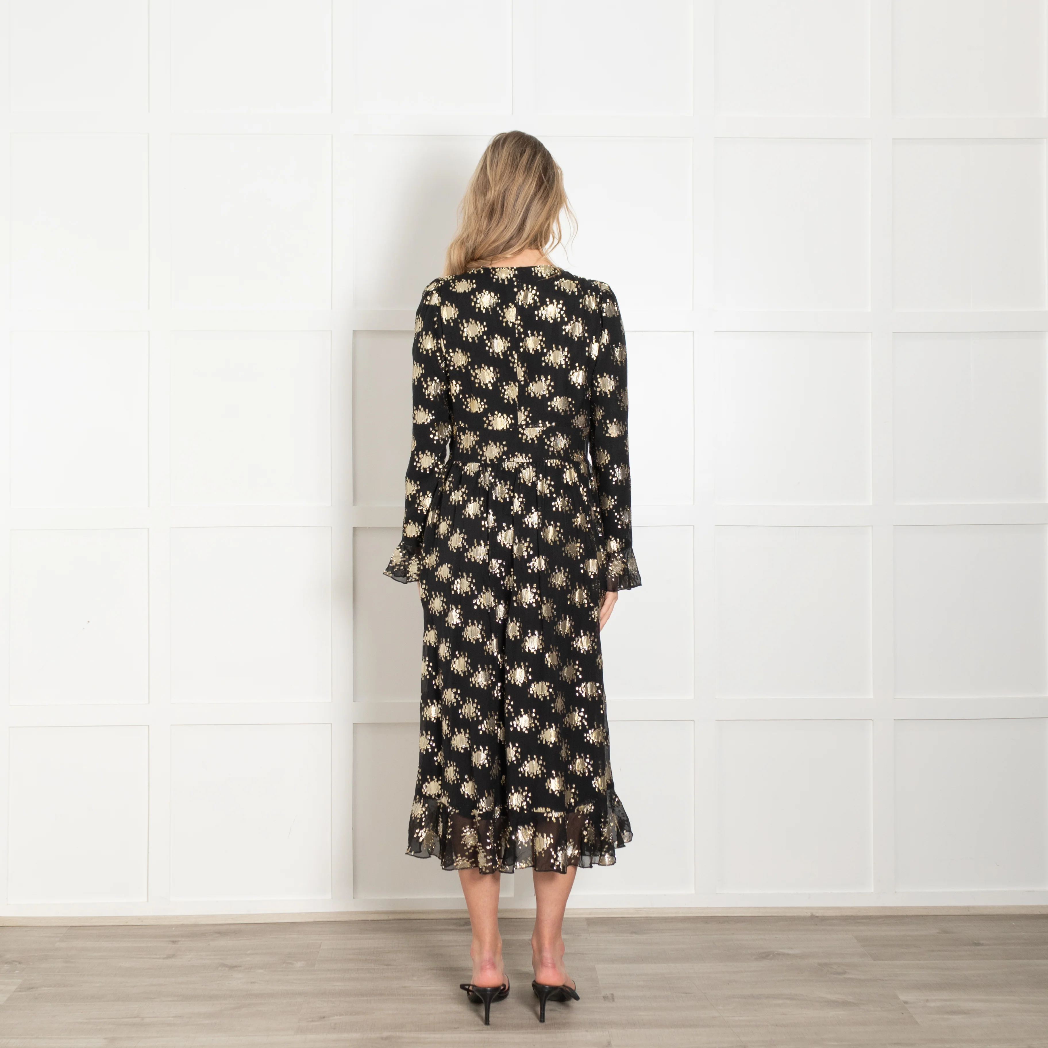 Stine Goya Black And Gold Metallic Silk Blend Dress - Image 5