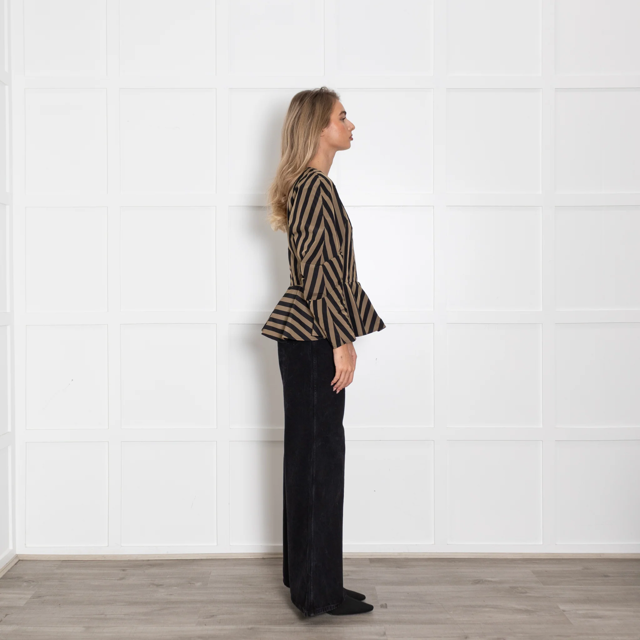 Stine Goya Brown And Black Striped Peplum Top - Image 6