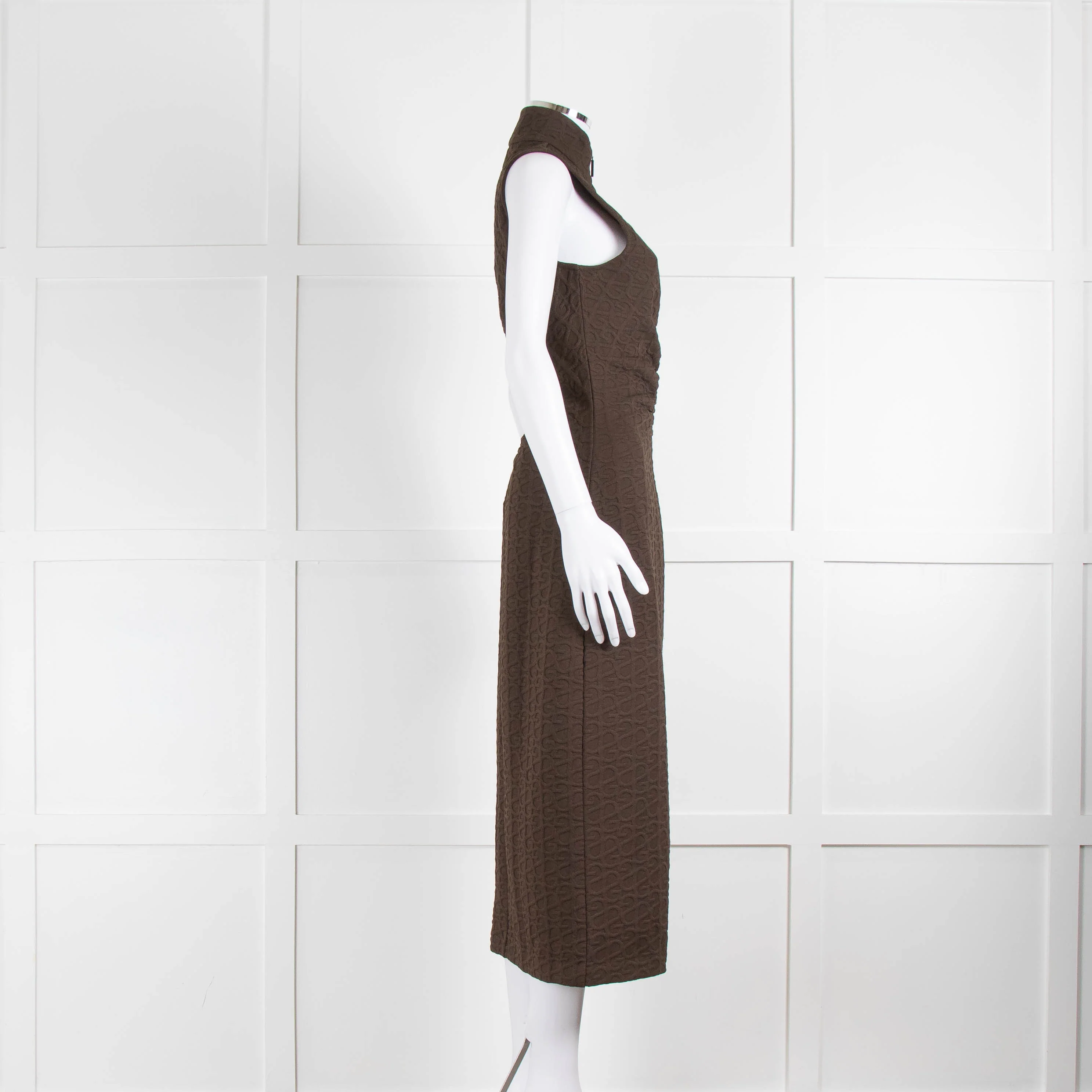 Stine Goya Brown Sleeveless Zip Front Midi Dress - Image 2
