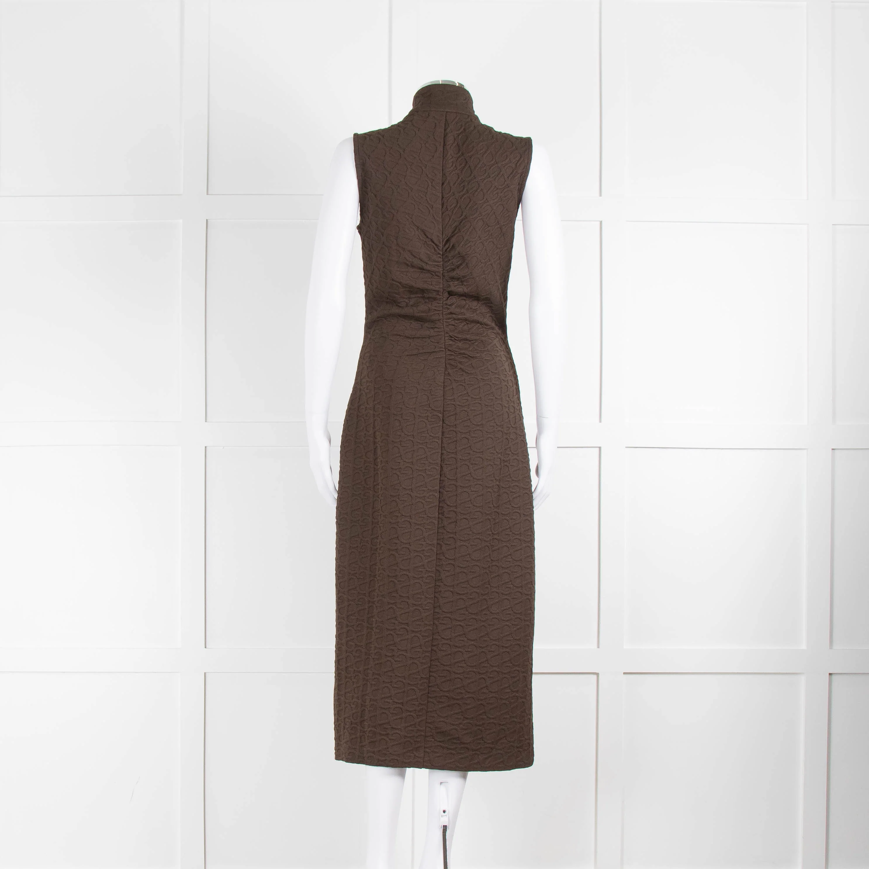 Stine Goya Brown Sleeveless Zip Front Midi Dress - Image 3