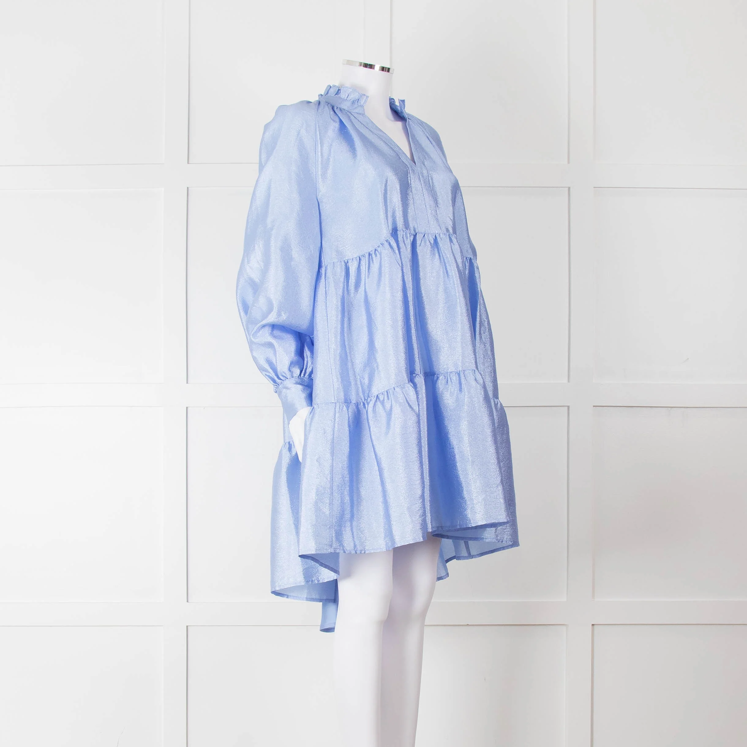 Stine Goya Cornflower Blue Tiered Mini Dress - Image 2
