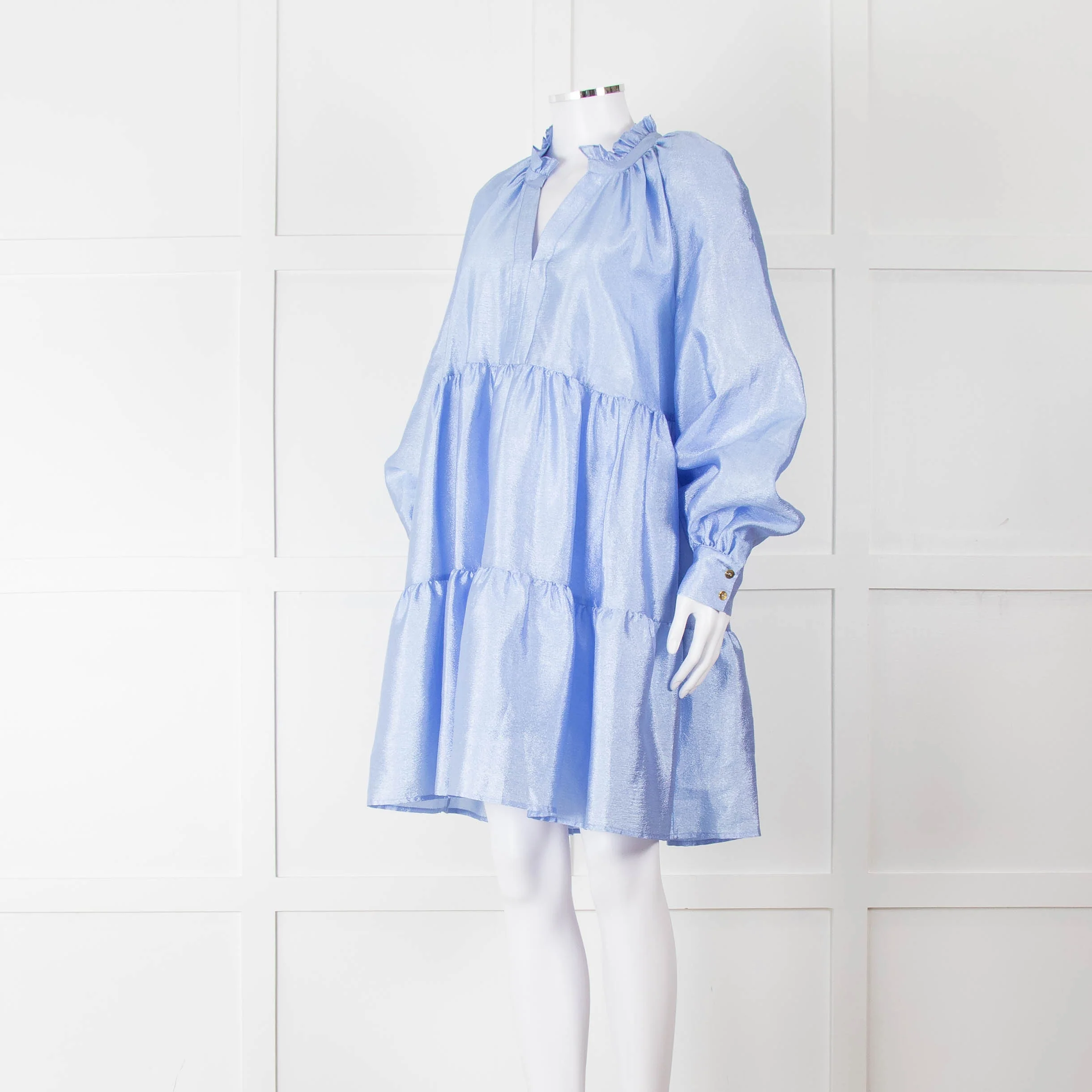 Stine Goya Cornflower Blue Tiered Mini Dress - Image 8