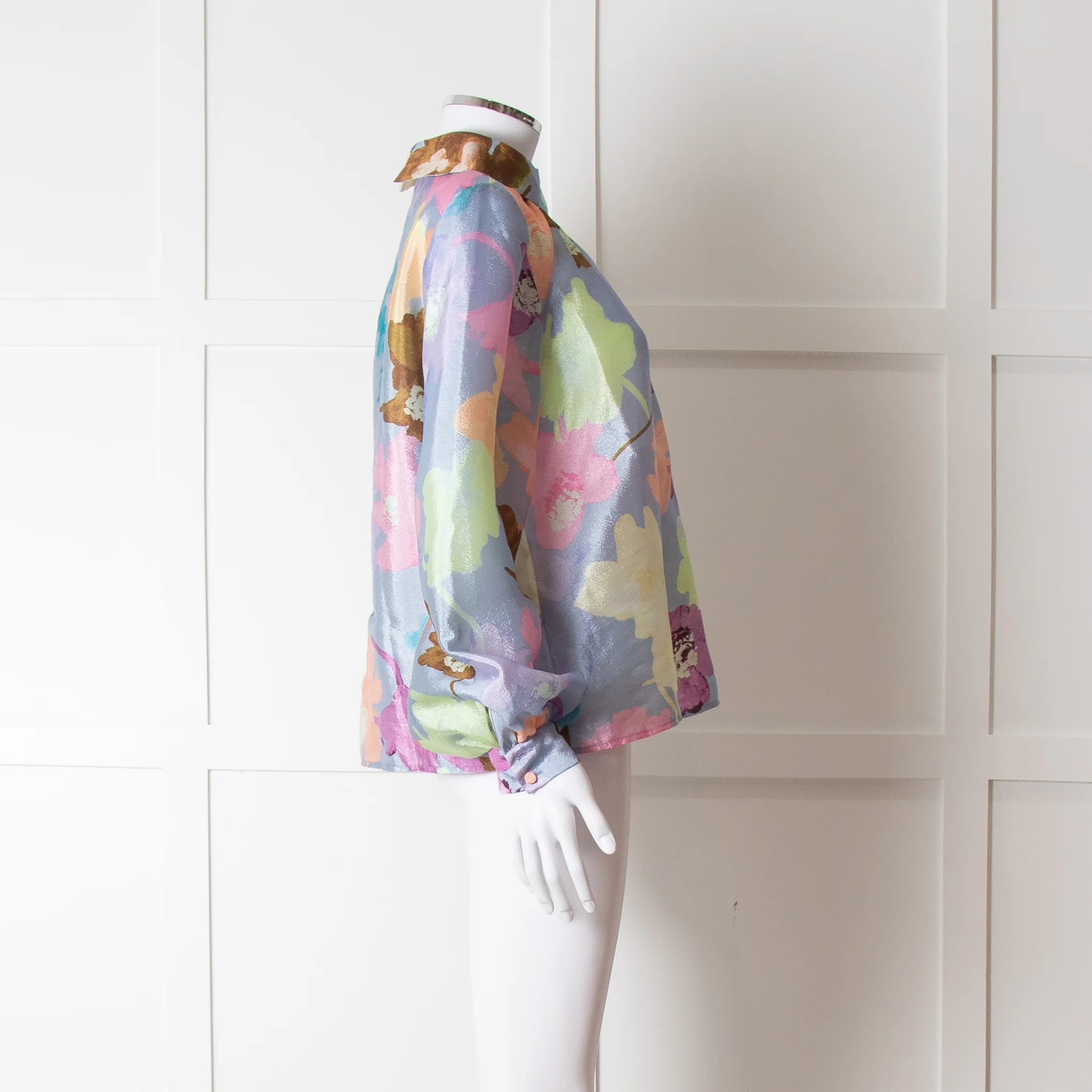 Stine Goya Lilac Multi Colour Floral Long Sleeve Blouse - Image 7