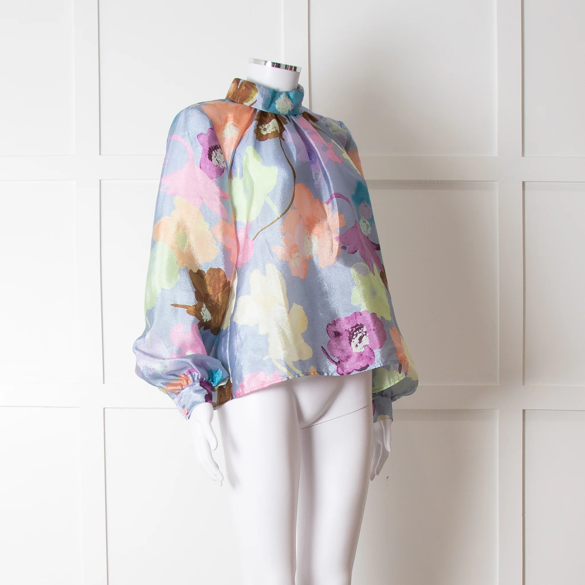 Stine Goya Lilac Multi Colour Floral Long Sleeve Blouse - Image 8