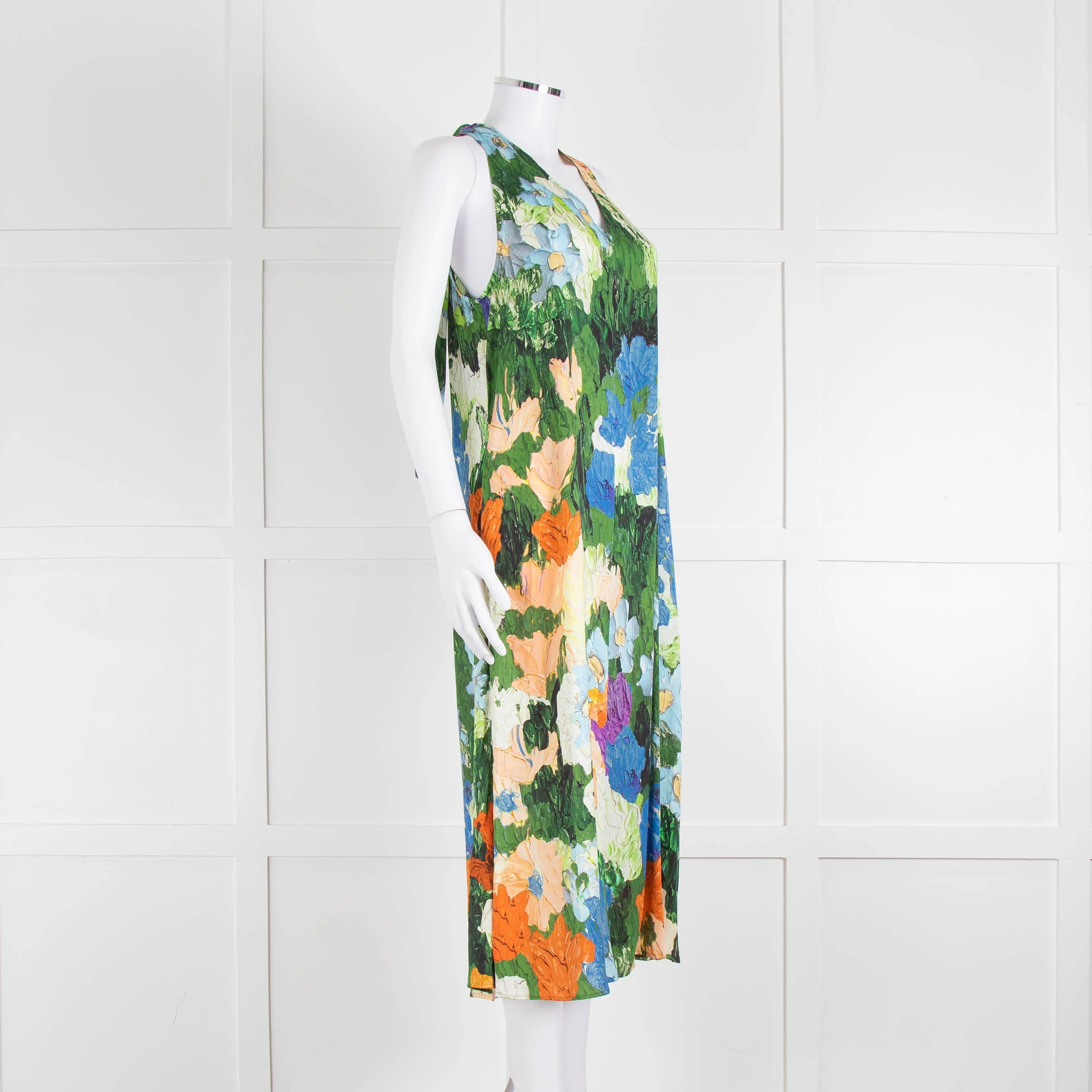 Stine Goya Yellow and Green Floral Sleeveless Dress - Image 2