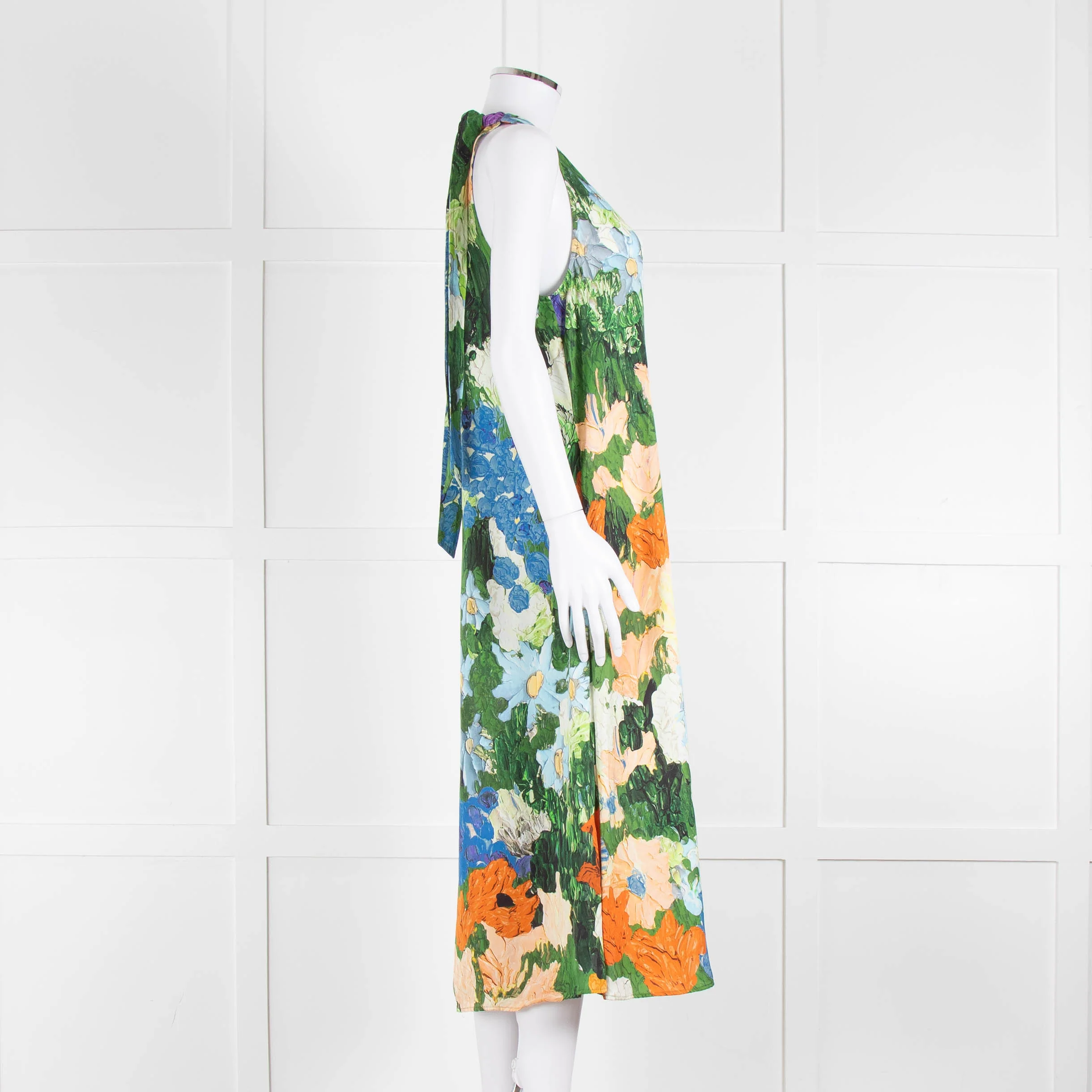Stine Goya Yellow and Green Floral Sleeveless Dress - Image 3