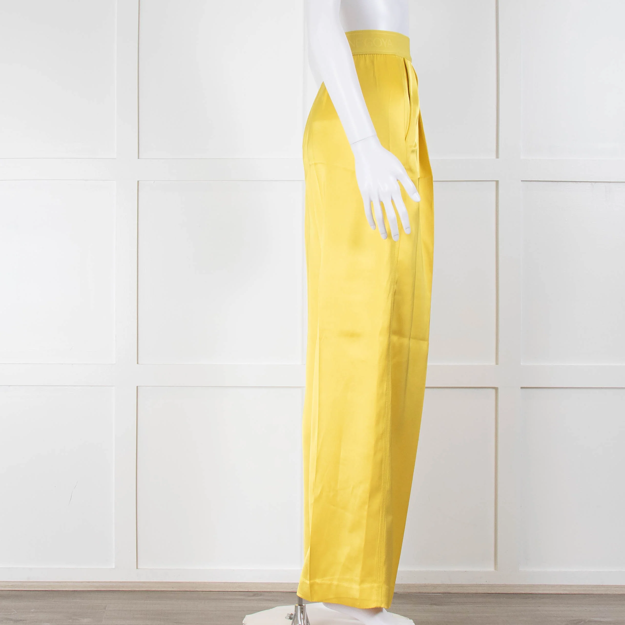 Stine Goya Yellow Ciara Heavy Satin Wide Leg Trousers - Image 2