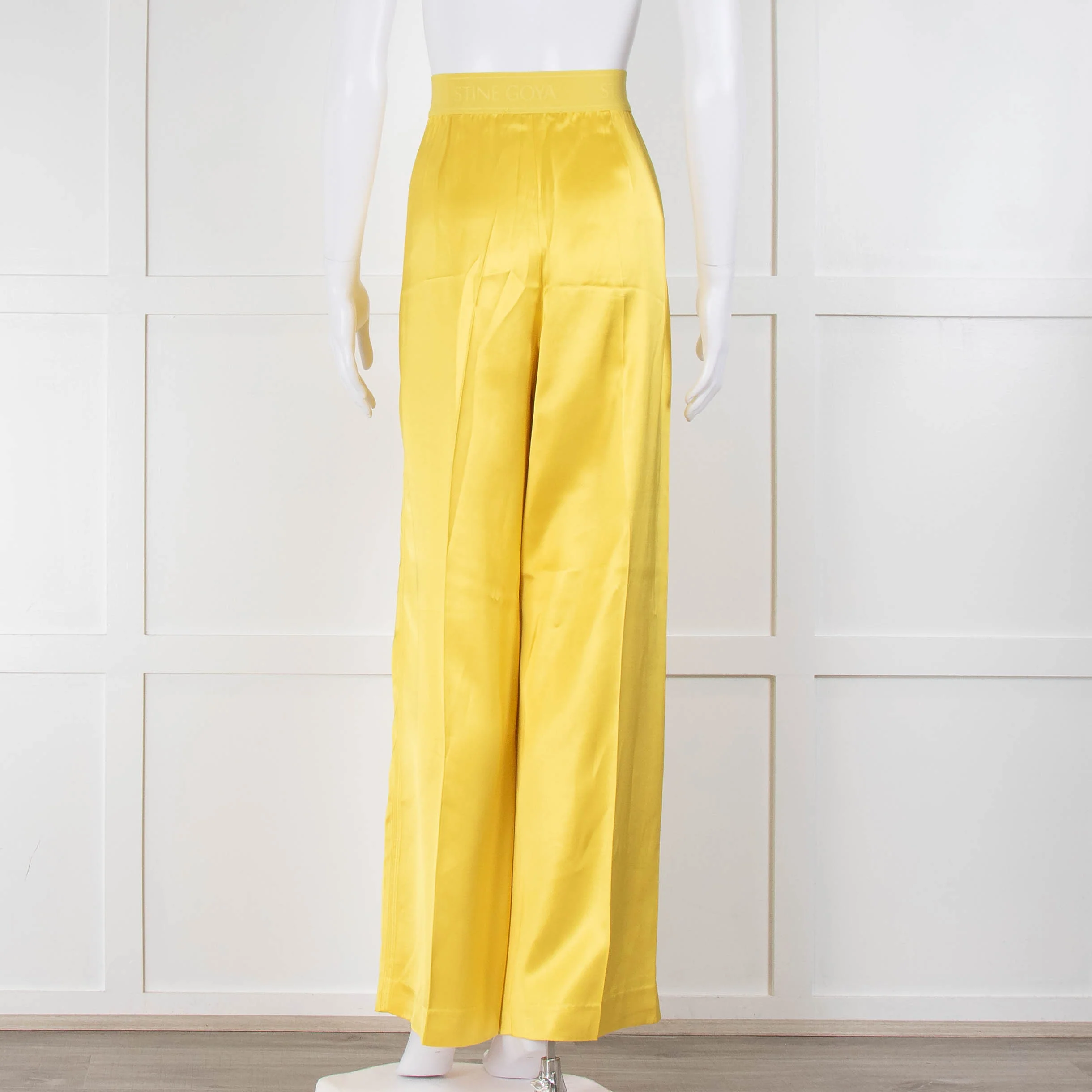 Stine Goya Yellow Ciara Heavy Satin Wide Leg Trousers - Image 3