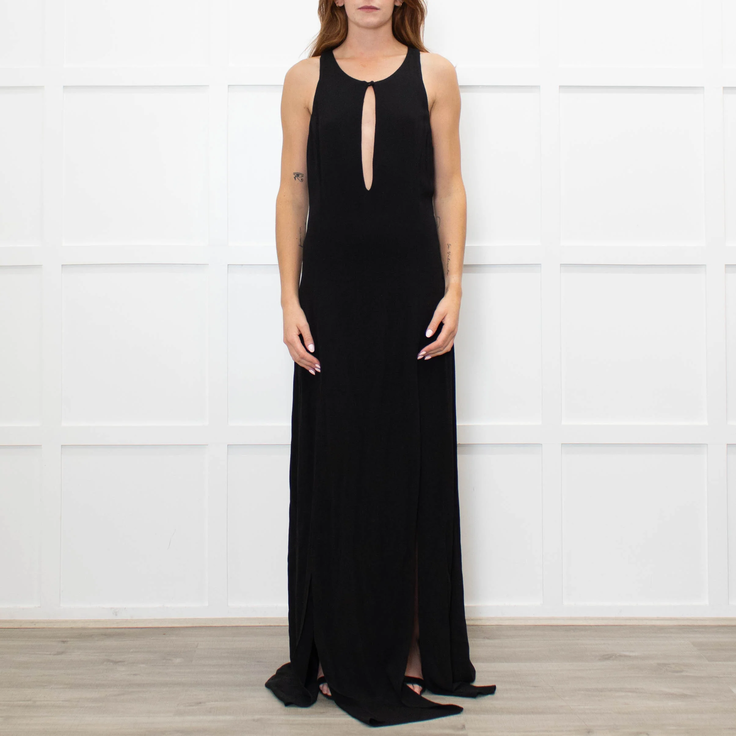 Stone Cold Fox Black Sleeveless Maxi Dress With Front Splits - Image 2
