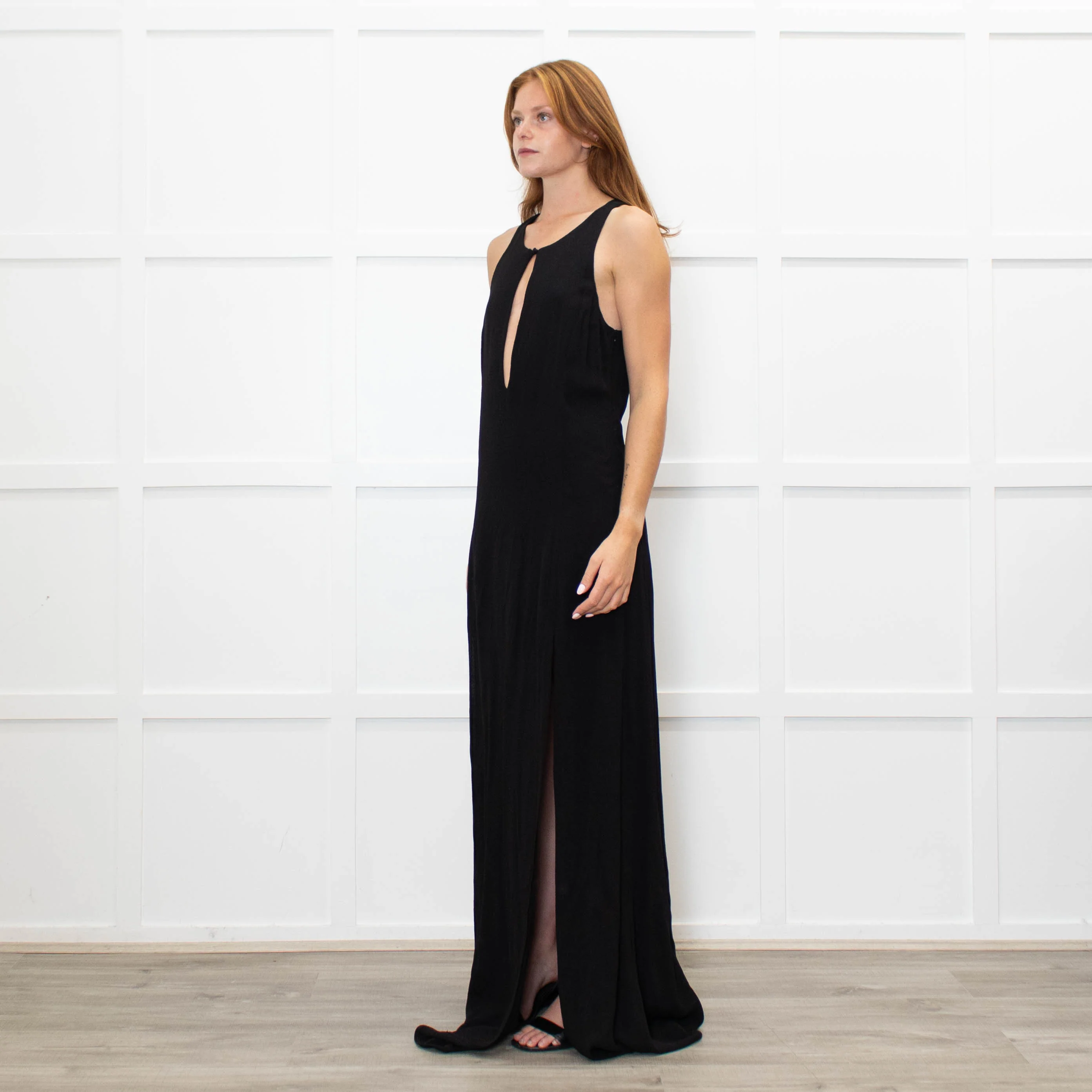 Stone Cold Fox Black Sleeveless Maxi Dress With Front Splits - Image 3