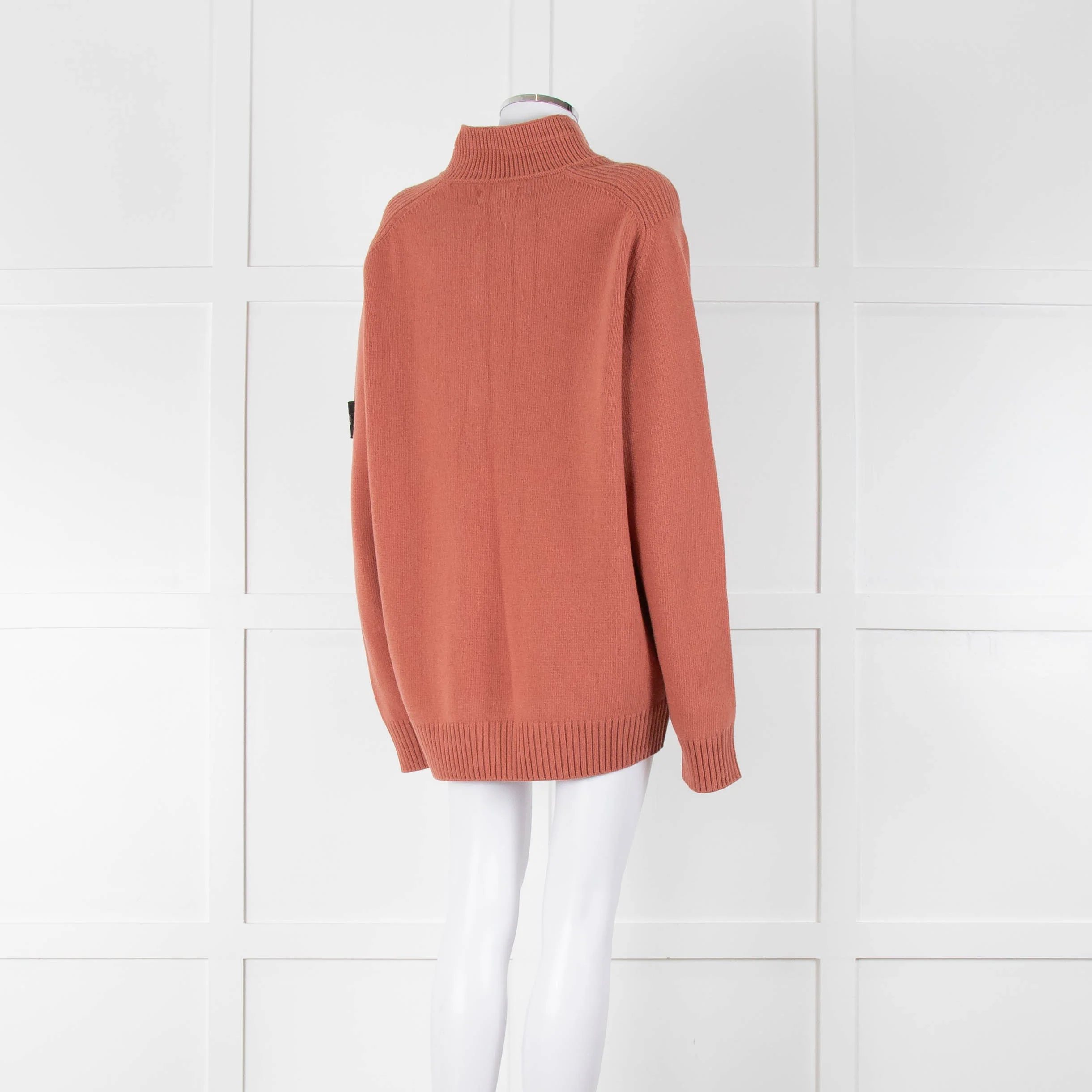 Stone Island Pink Wool Mix Henley Jumper - Image 4