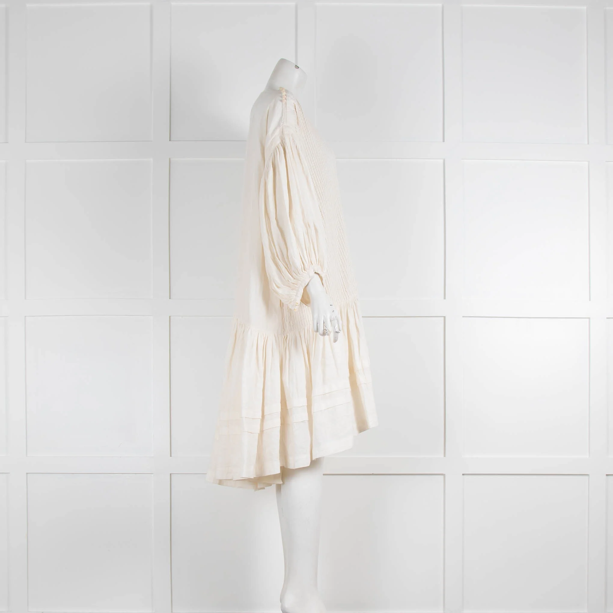 Story MFG Cream Organic Cotton Large Mini Dress - Image 2