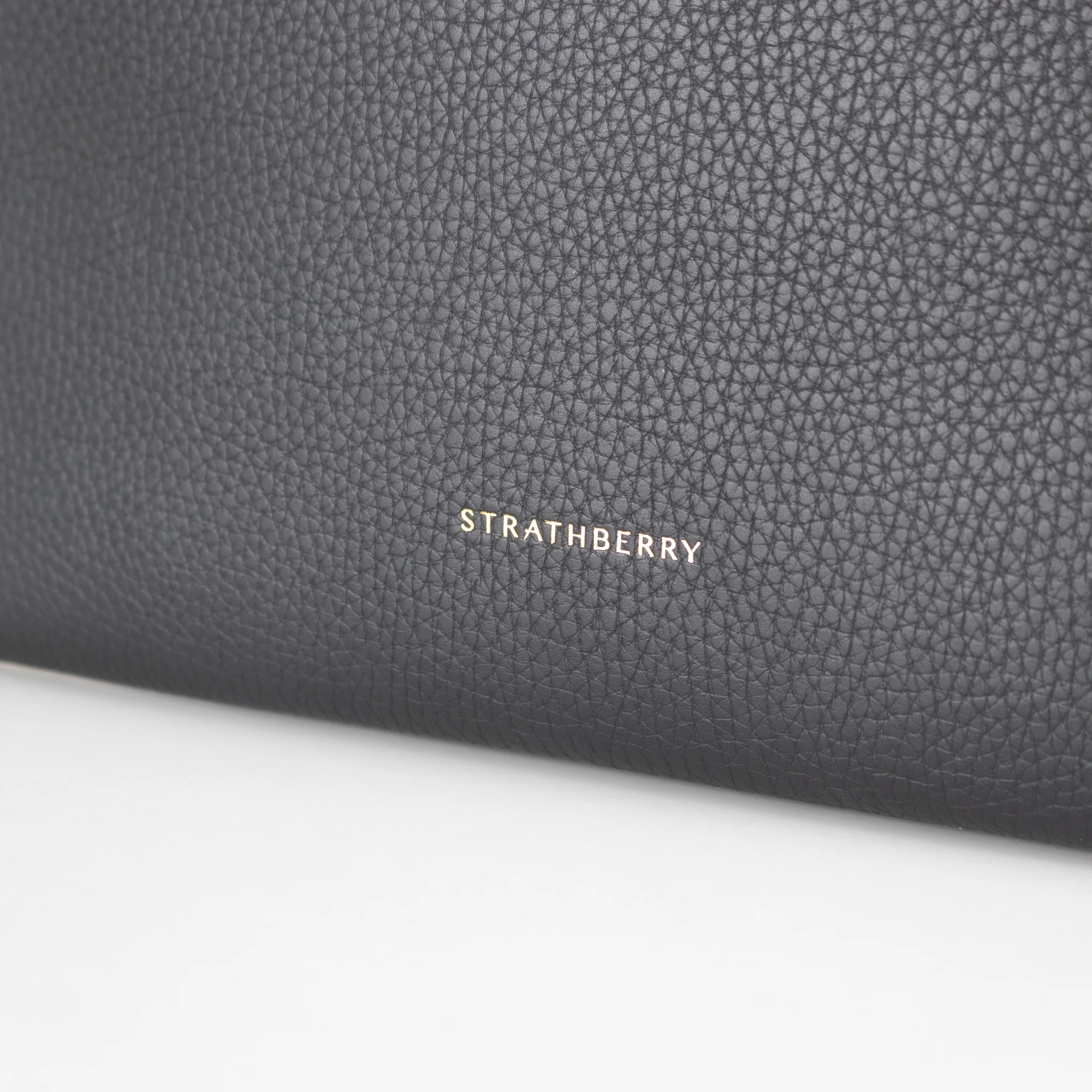 Strathberry Black Tote Bag with White Trim - Image 9