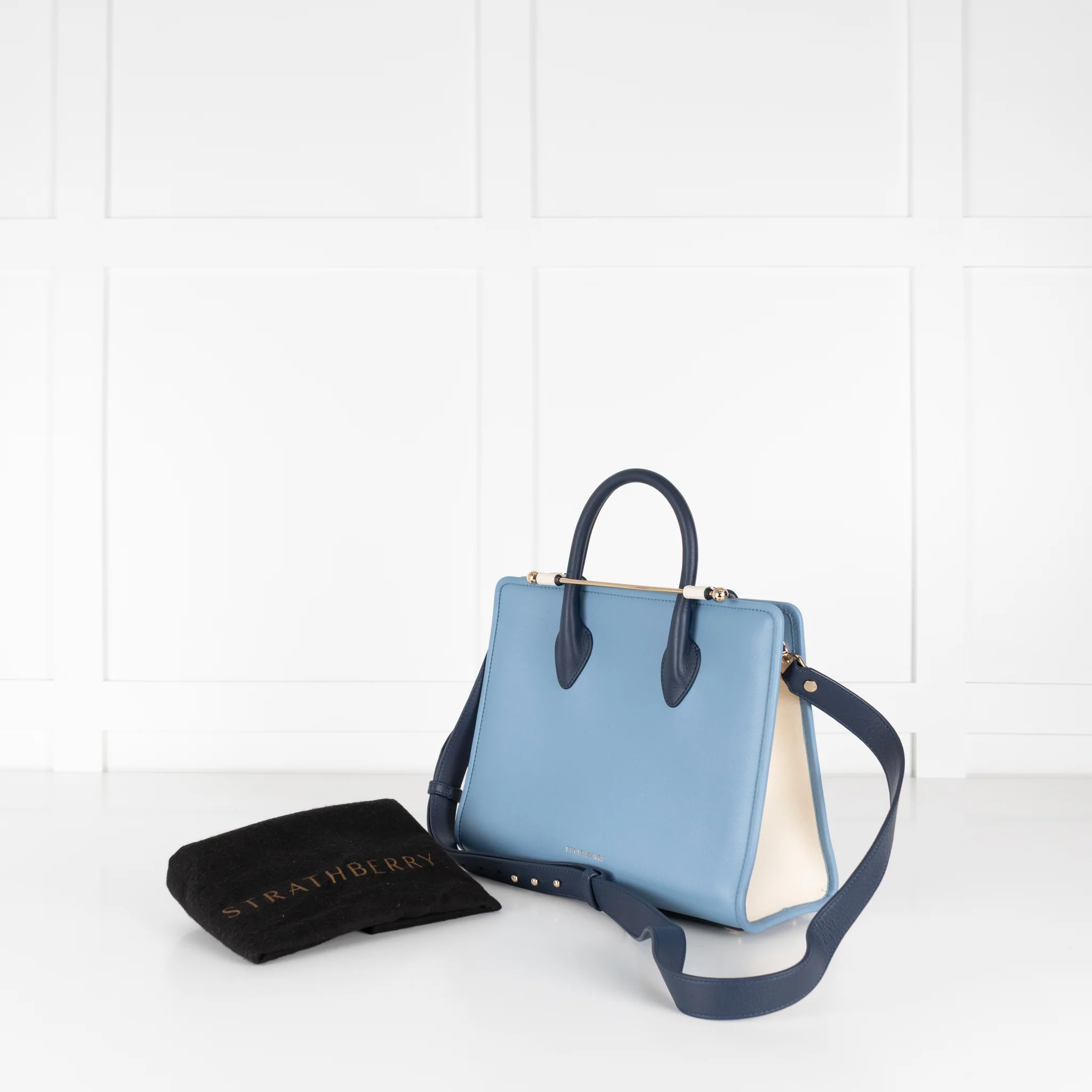 Strathberry Blue Colour Block Midi tote - Image 2