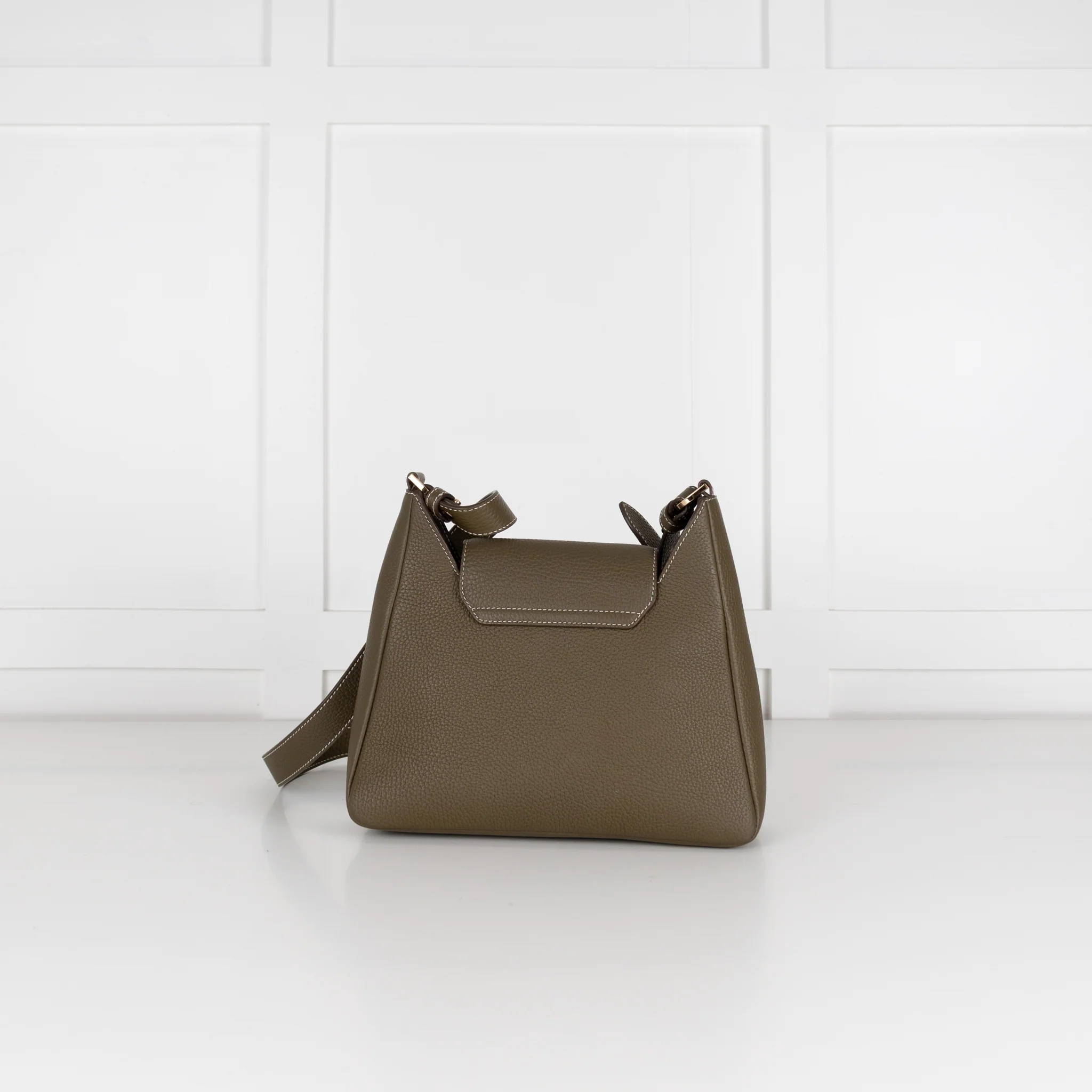 Strathberry Green Multrees Grainy Leather Hobo Bag - Image 3