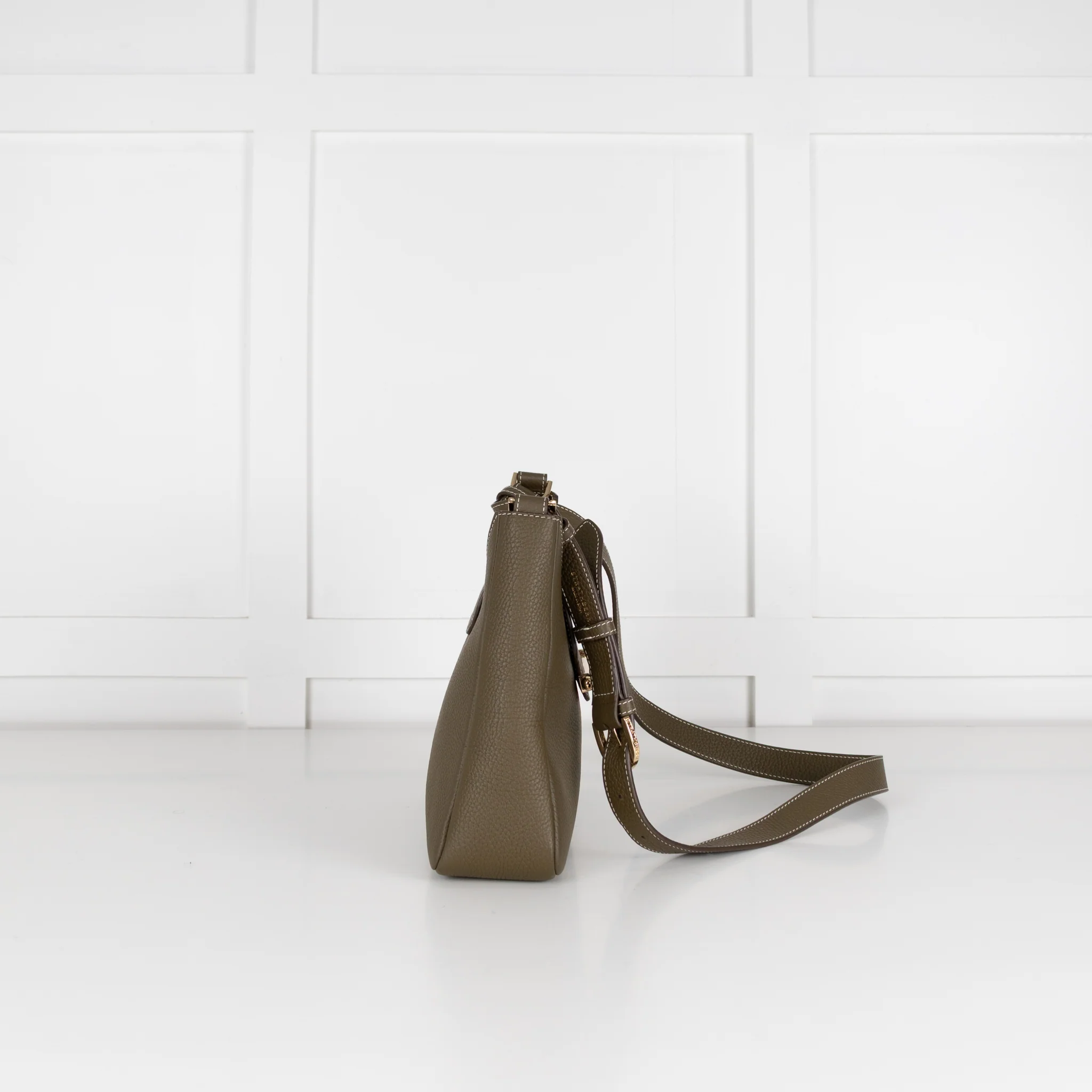 Strathberry Green Multrees Grainy Leather Hobo Bag - Image 4