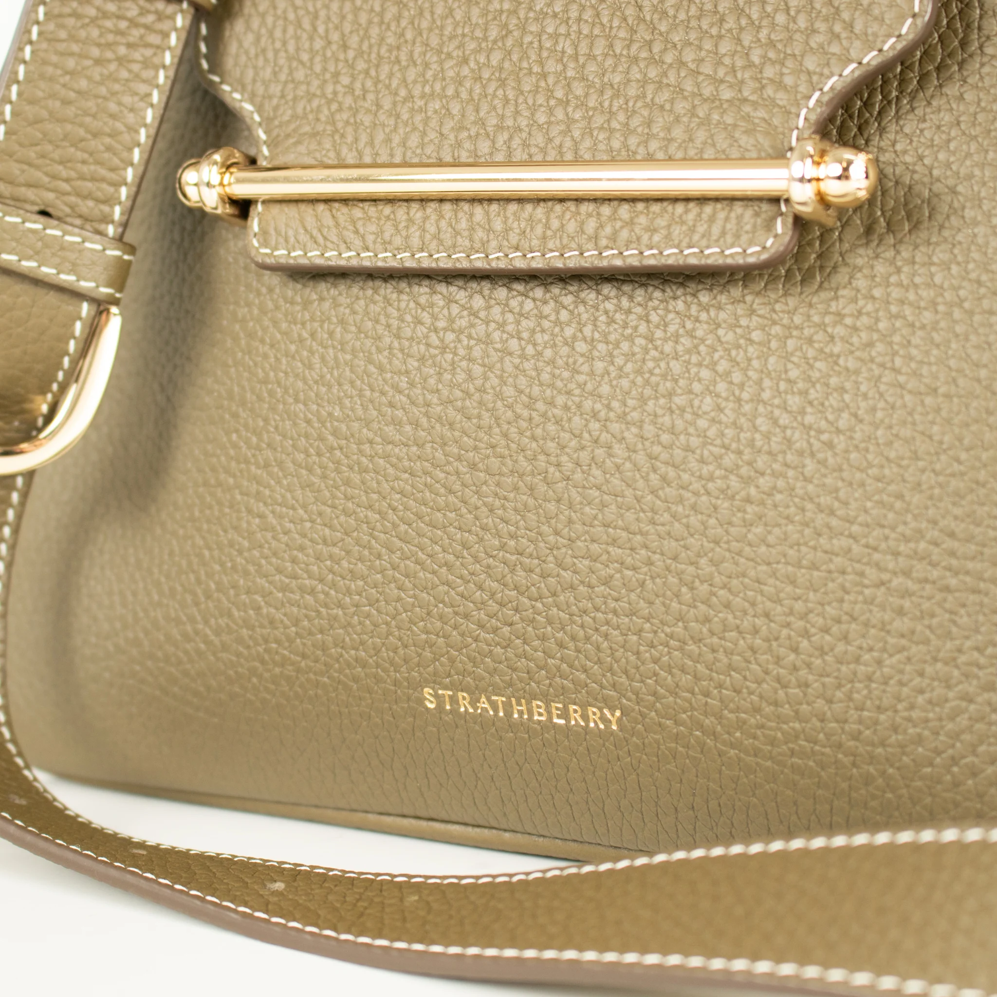 Strathberry Green Multrees Grainy Leather Hobo Bag - Image 6